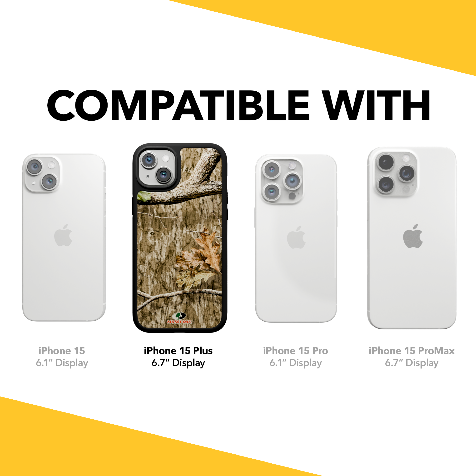 Shock-Absorbent MagSafe® Case for Apple iPhone 15 Plus | Mossy Oak Country Roots Camo