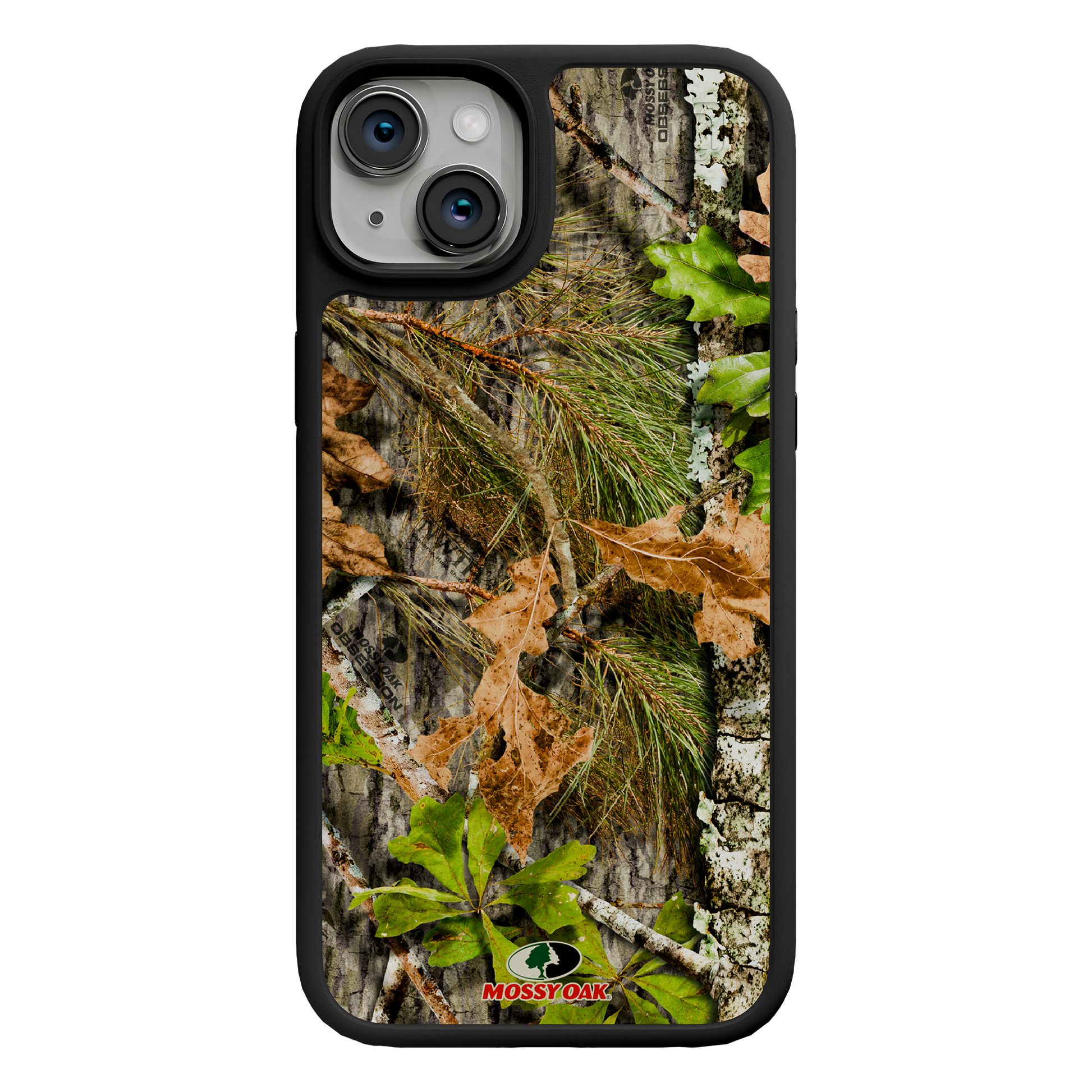 Shock-Absorbent MagSafe® Case for Apple iPhone 15 Plus | Mossy Oak Obsession Camo Onyx Black