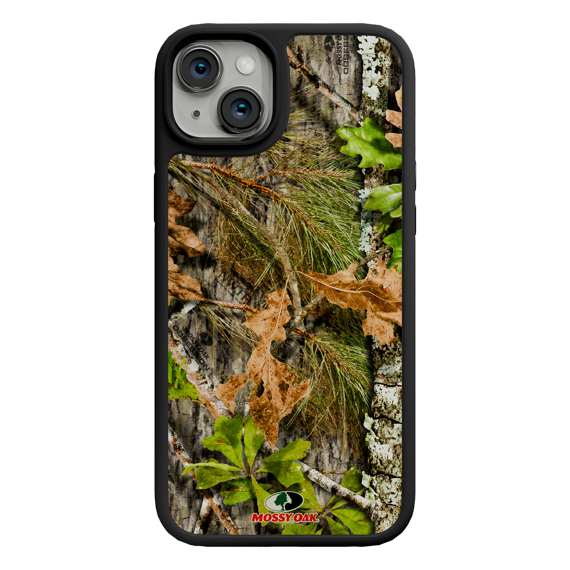 Shock-Absorbent MagSafe® Case for Apple iPhone 15 Plus | Mossy Oak Obsession Camo Onyx Black