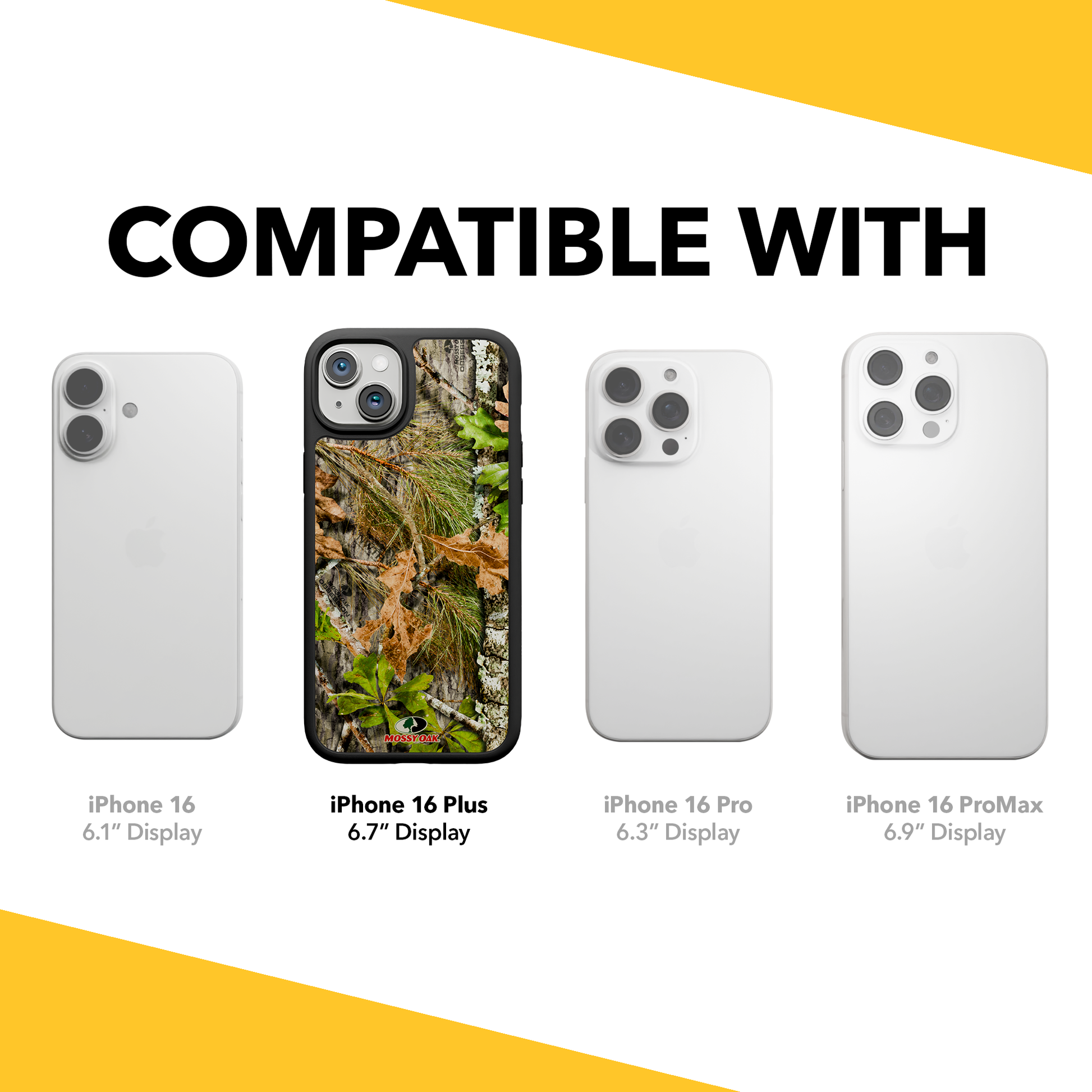 Shock-Absorbent MagSafe® Case for Apple iPhone 15 Plus | Mossy Oak Obsession Camo Onyx Black