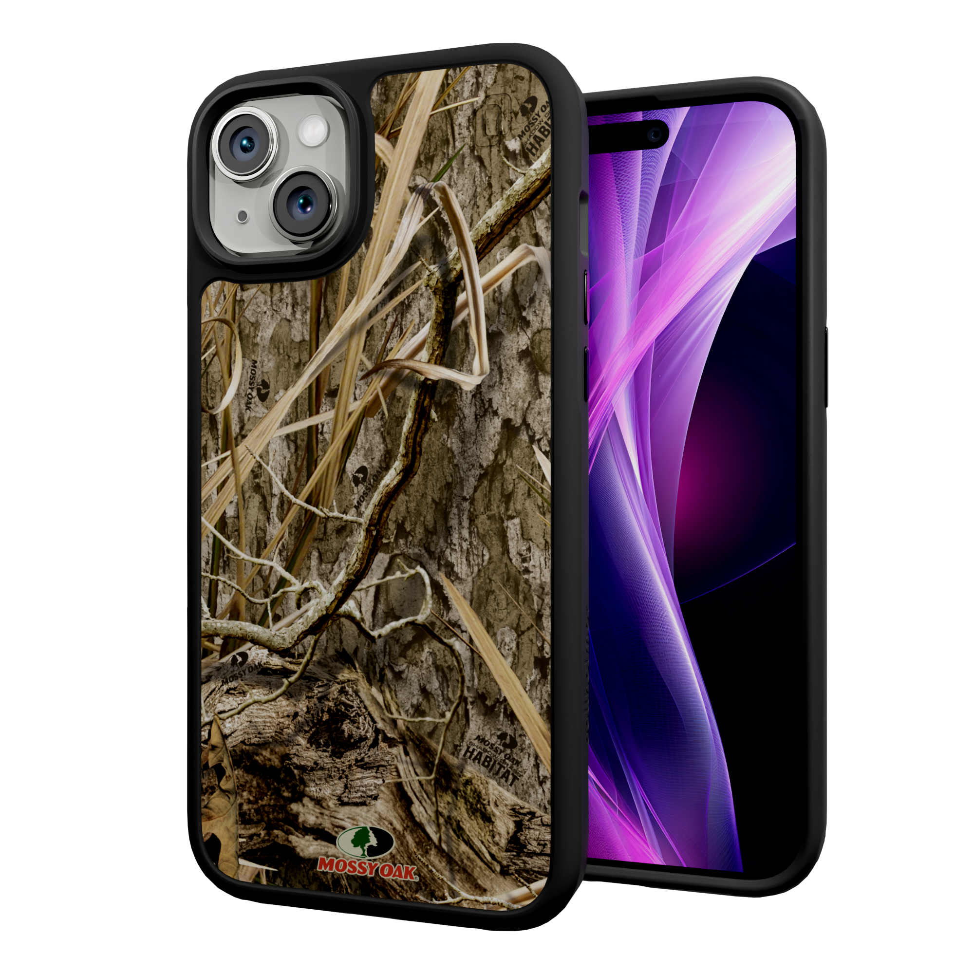 Mossy Oak Fortitude Series for Apple iPhone 15 Plus - Shadow Grass Onyx Black