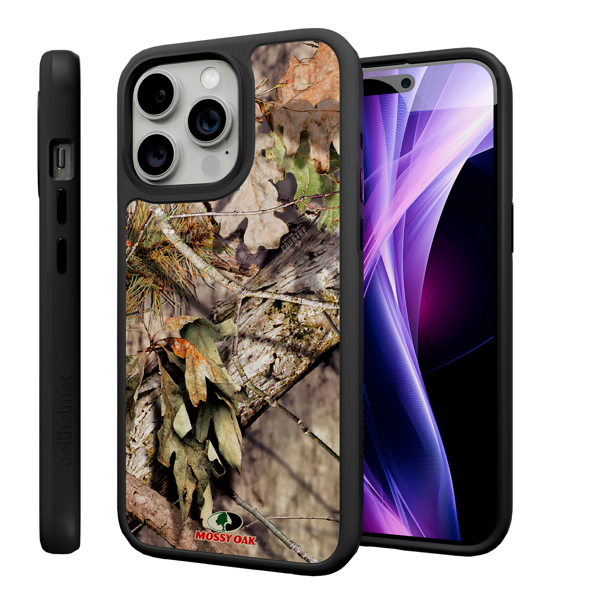 Shock-Absorbent MagSafe® Case for Apple iPhone 15 Pro Max | Mossy Oak Breakup Country Camo Onyx Black