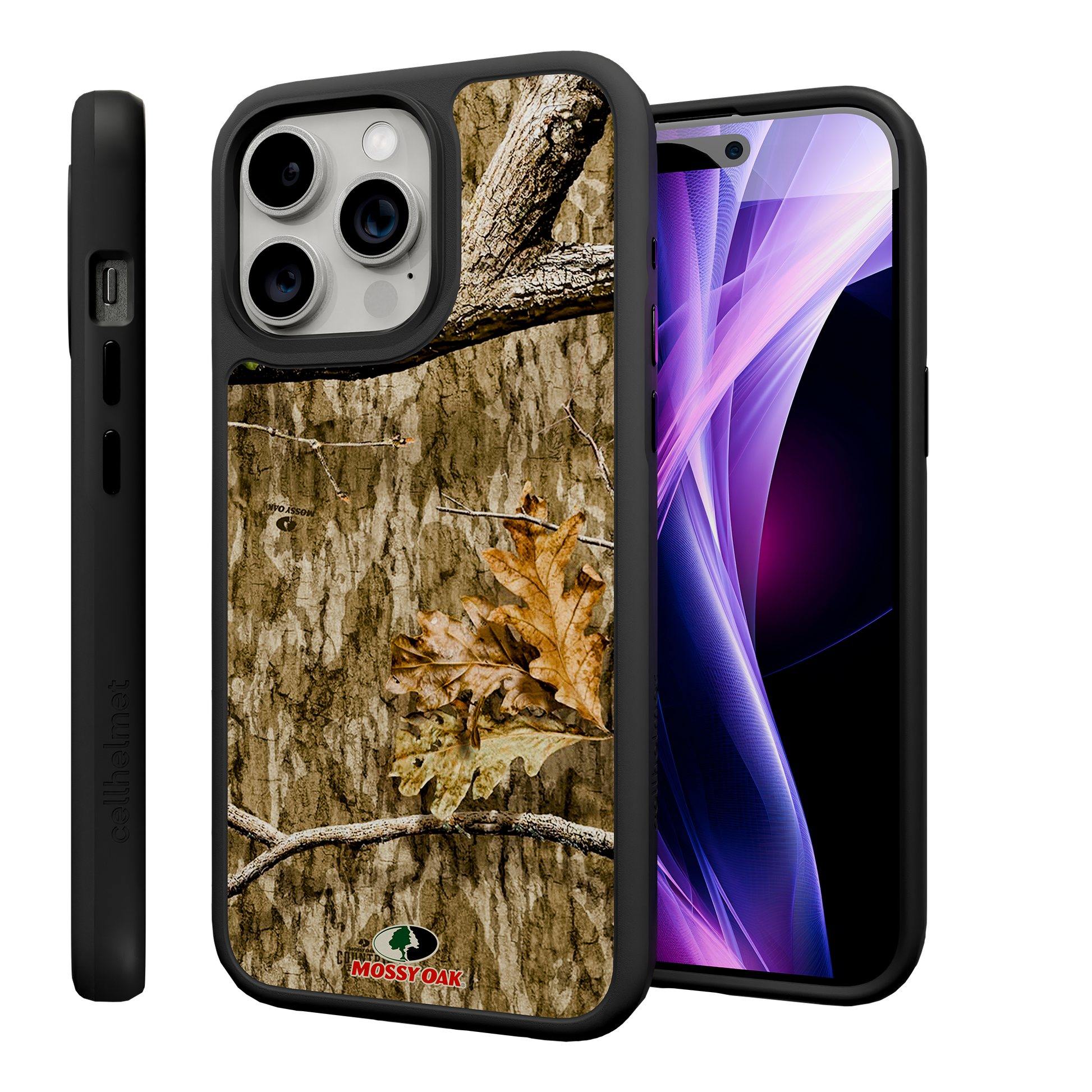 Shock-Absorbent MagSafe® Case for Apple iPhone 15 Pro Max | Mossy Oak Country Roots Camo Onyx Black