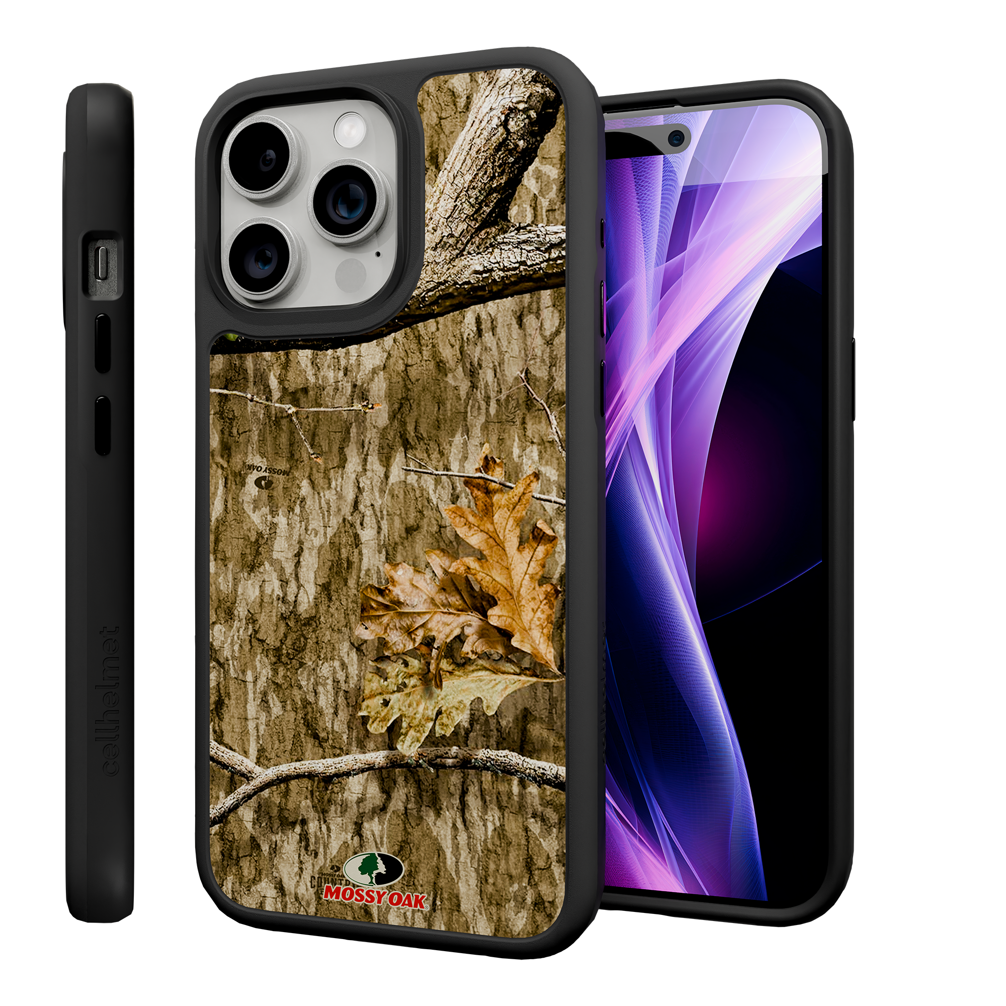 Shock-Absorbent MagSafe® Case for Apple iPhone 15 Pro Max | Mossy Oak Country Roots Camo Onyx Black