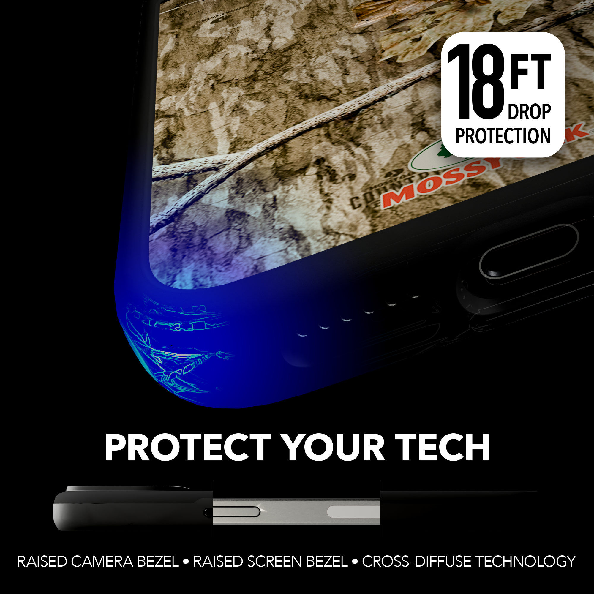 Shock-Absorbent MagSafe® Case for Apple iPhone 15 Pro Max | Mossy Oak Country Roots Camo