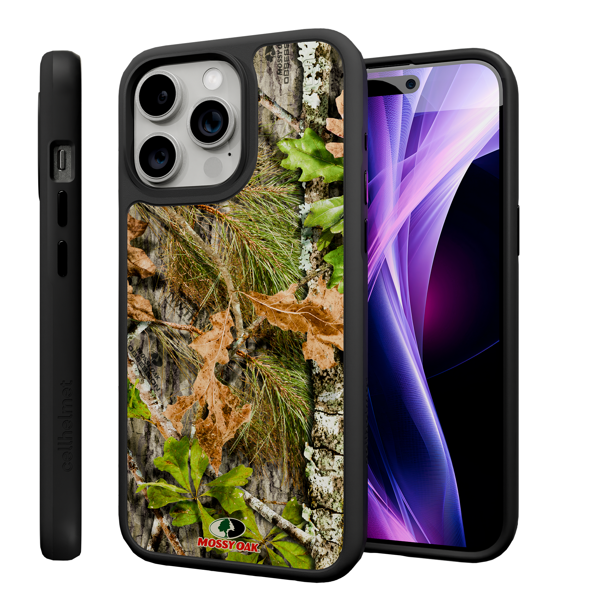 Shock-Absorbent MagSafe® Case for Apple iPhone 15 Pro Max | Mossy Oak Obsession Camo Onyx Black