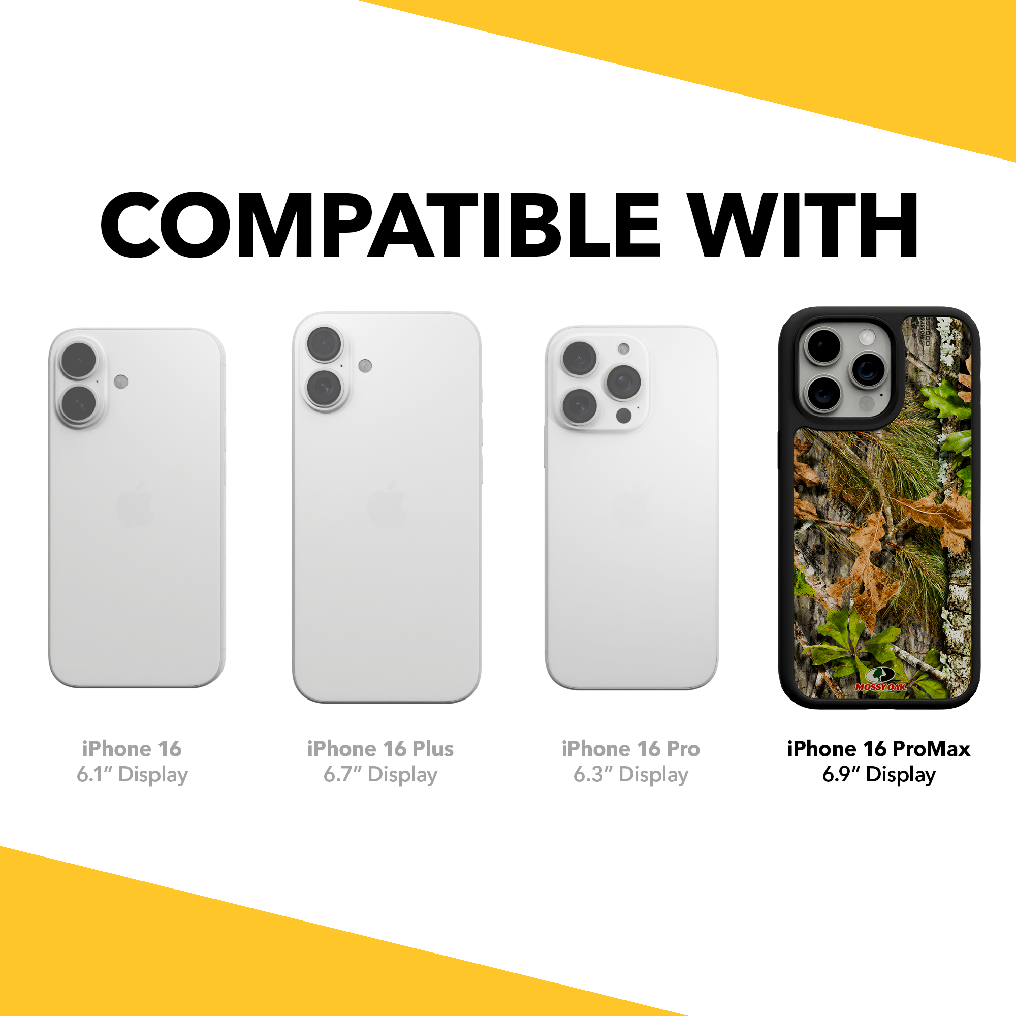 Shock-Absorbent MagSafe® Case for Apple iPhone 15 Pro Max | Mossy Oak Obsession Camo Onyx Black