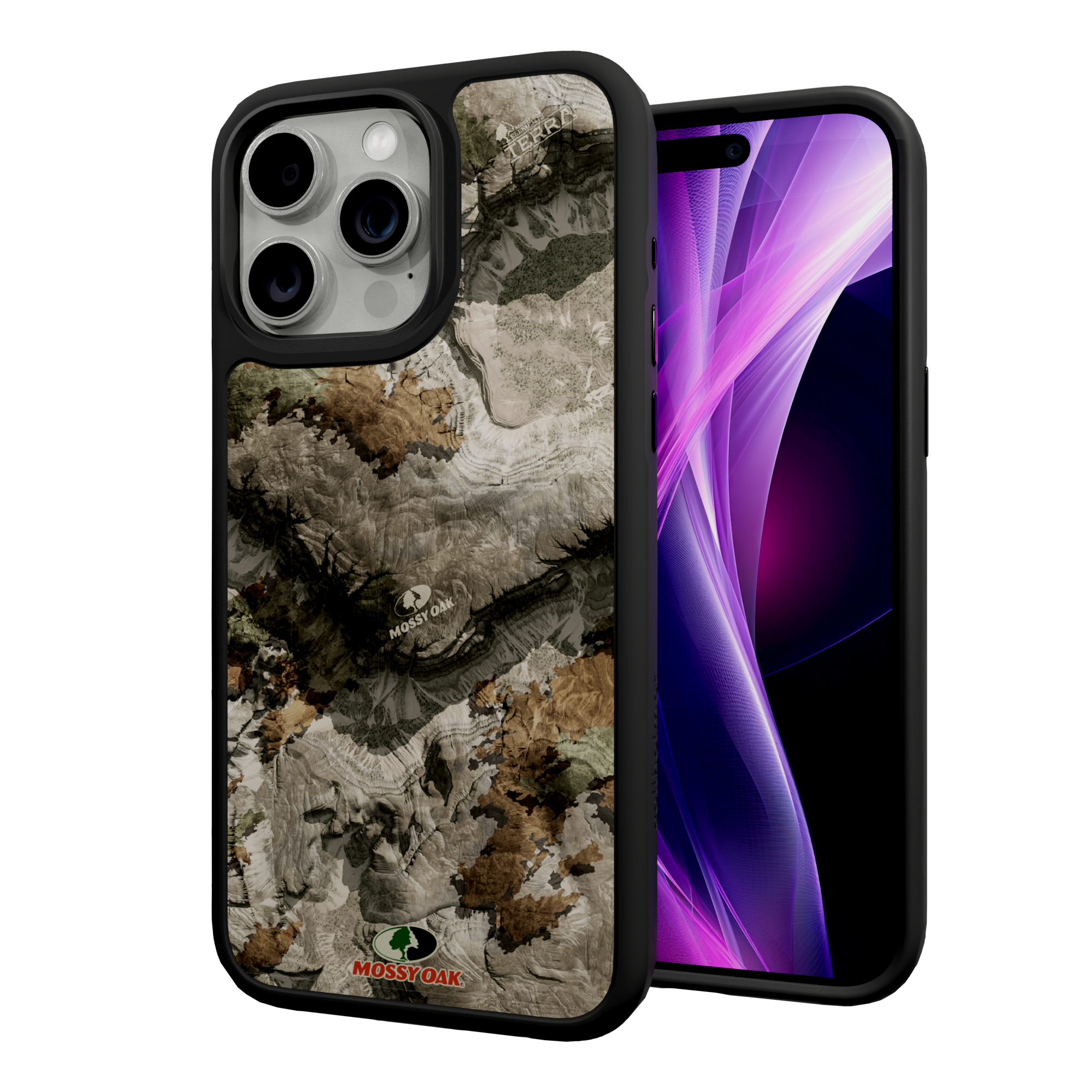 Mossy Oak Fortitude Series for Apple iPhone 15 Pro Max - Terra Gila Onyx Black