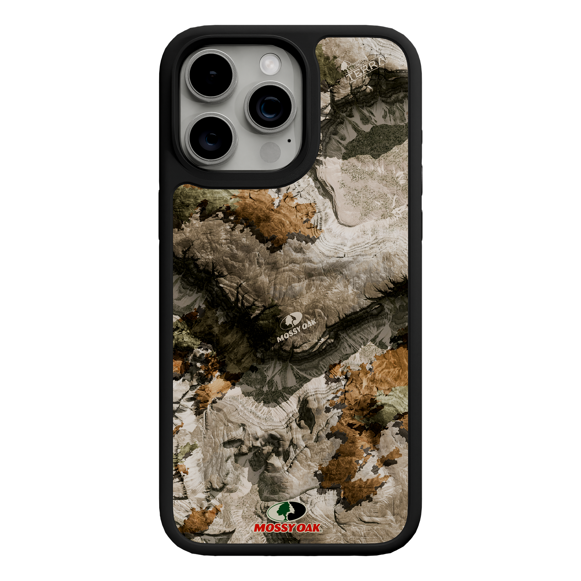 Shock-Absorbent MagSafe® Case for Apple iPhone 15 Pro Max | Mossy Oak Terra Gila Camo Onyx Black
