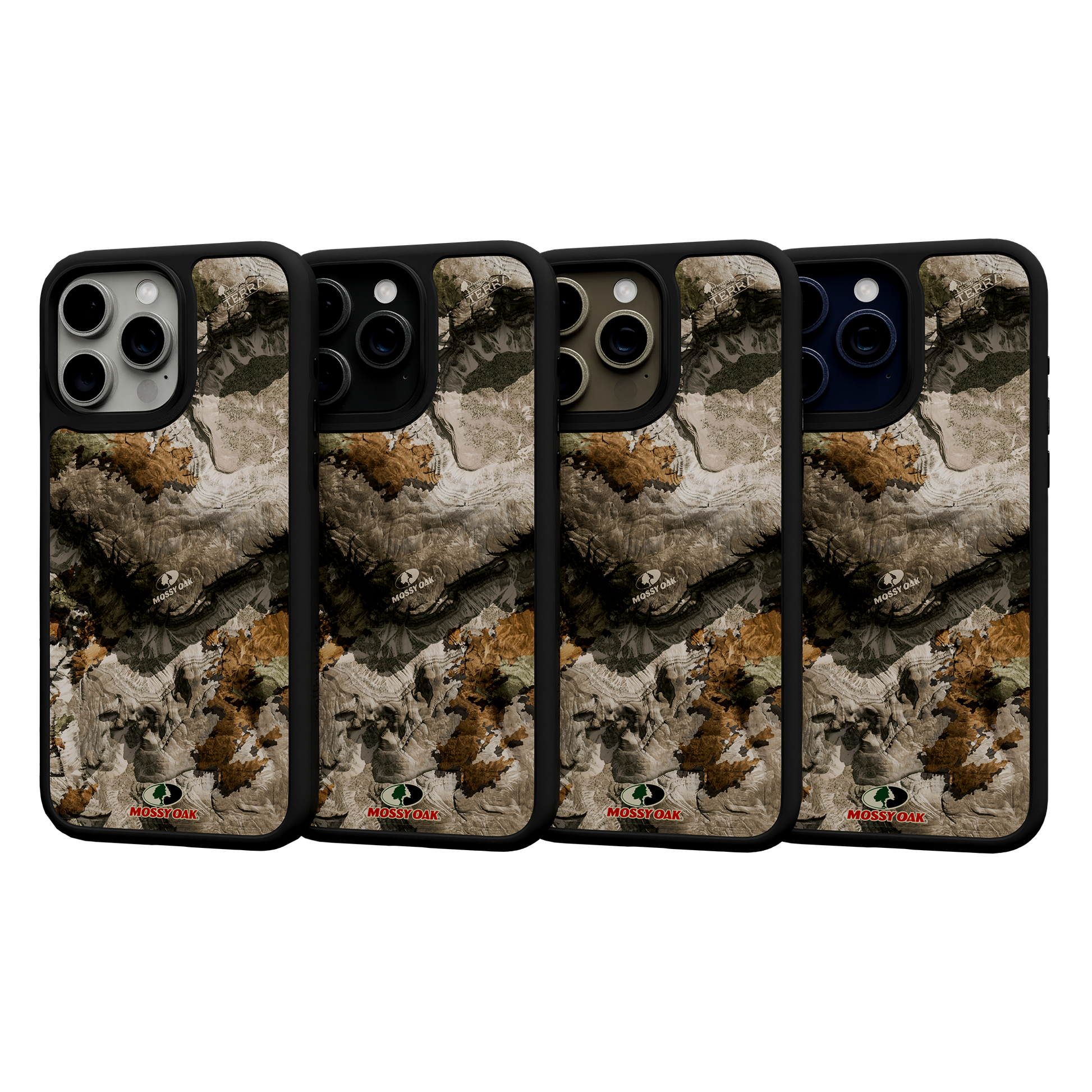 Shock-Absorbent MagSafe® Case for Apple iPhone 15 Pro Max | Mossy Oak Terra Gila Camo Onyx Black