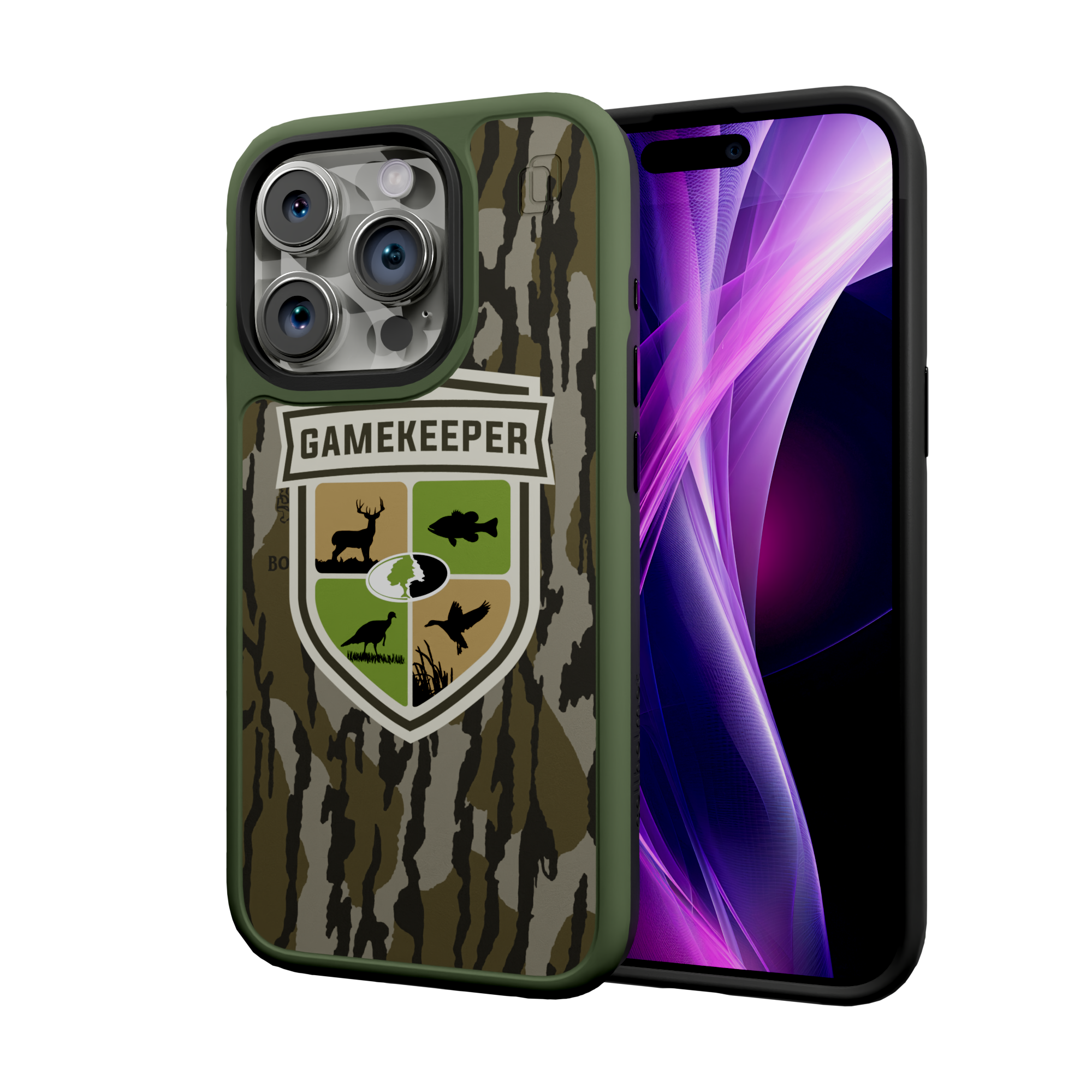 Mossy Oak Fortitude Series for Apple iPhone 15 Pro - Gamekeeper Olive Green