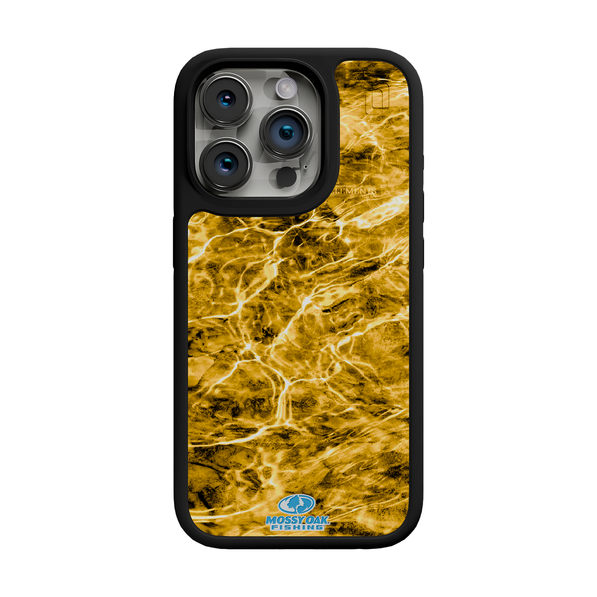 Shock-Absorbent MagSafe® Case for Apple iPhone 15 Pro | Mossy Oak Agua Yellowfin Camo Onyx Black
