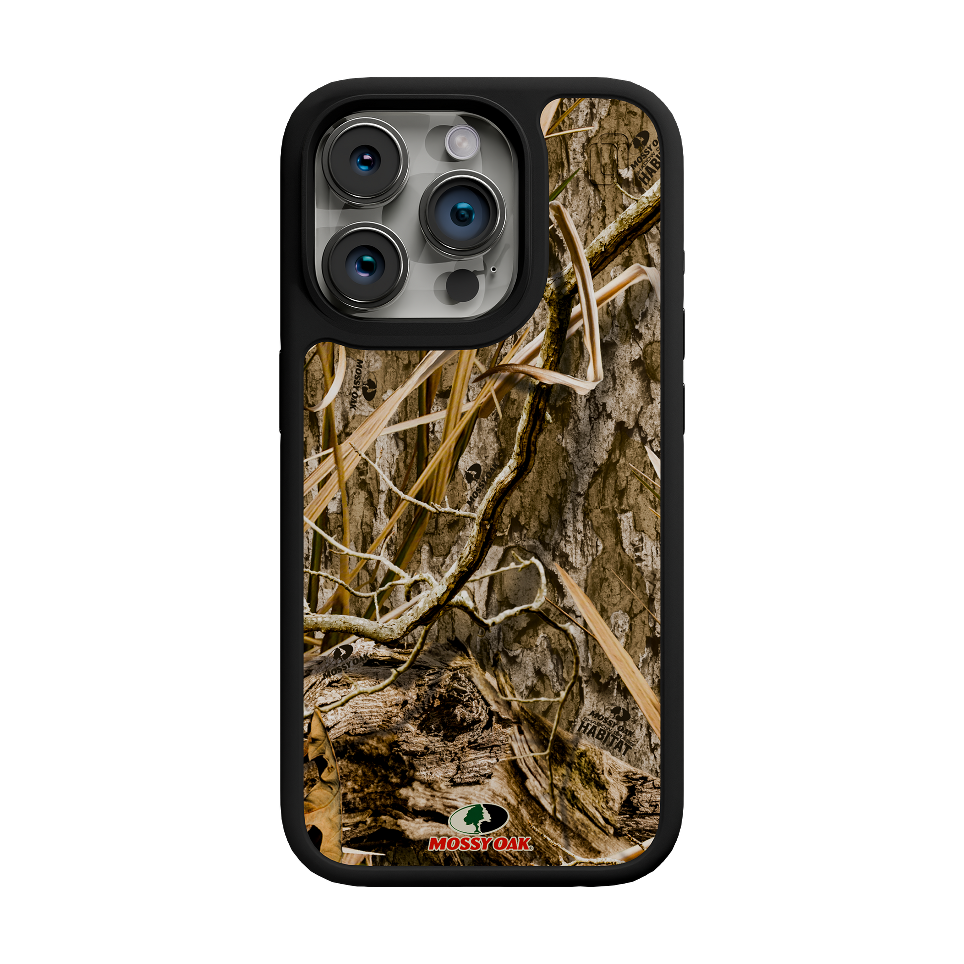 Shock-Absorbent MagSafe® Case for Apple iPhone 15 Pro | Mossy Oak Shadow Grass Camo Onyx Black