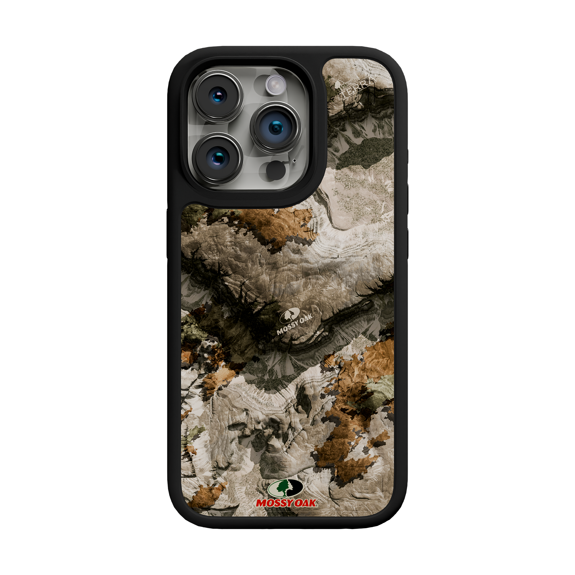 Shock-Absorbent MagSafe® Case for Apple iPhone 15 Pro | Mossy Oak Terra Gila Camo Onyx Black