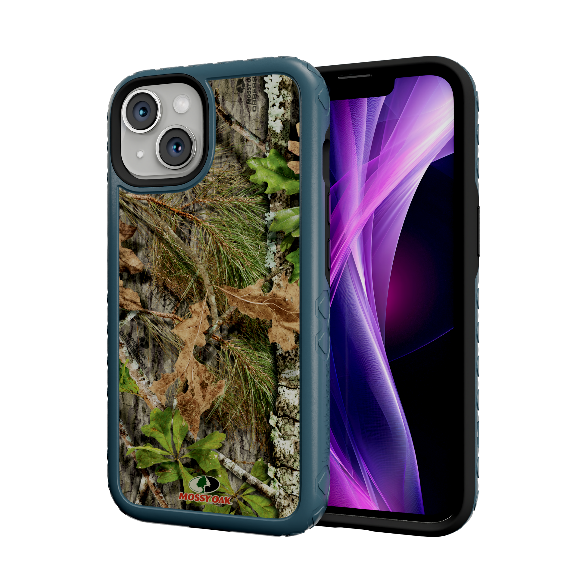 Mossy Oak | MagSafe Dual Layer Case for Apple iPhone 14 | Obsession | Fortitude Series Deep Sea Blue