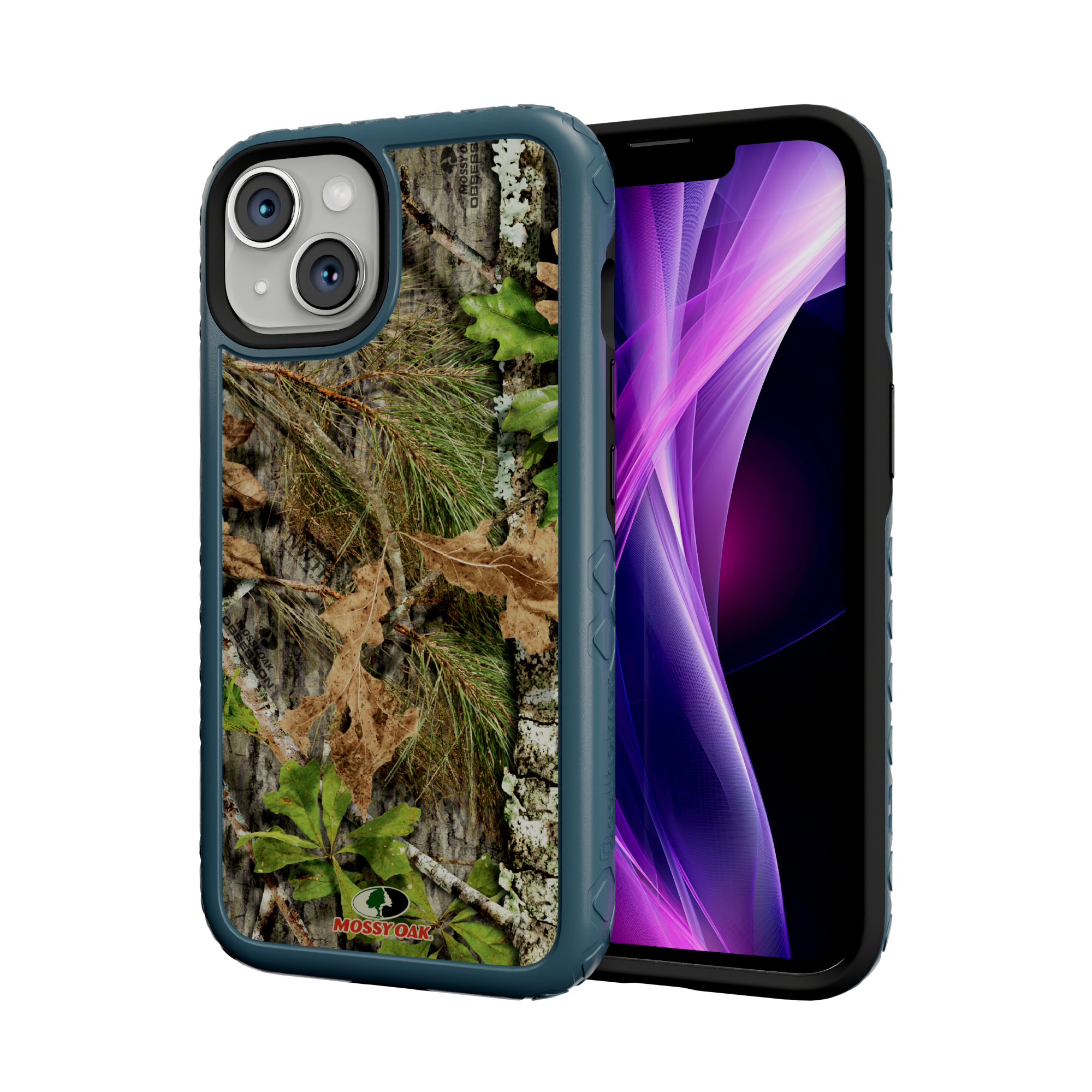 Mossy Oak | MagSafe Dual Layer Case for Apple iPhone 14 | Obsession | Fortitude Series Deep Sea Blue