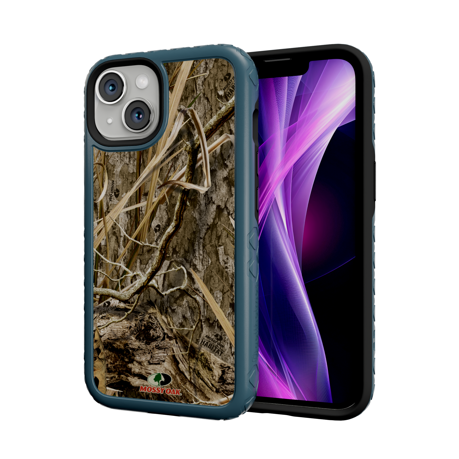 Mossy Oak Fortitude Series for Apple iPhone 14 - Shadow Grass Deep Sea Blue