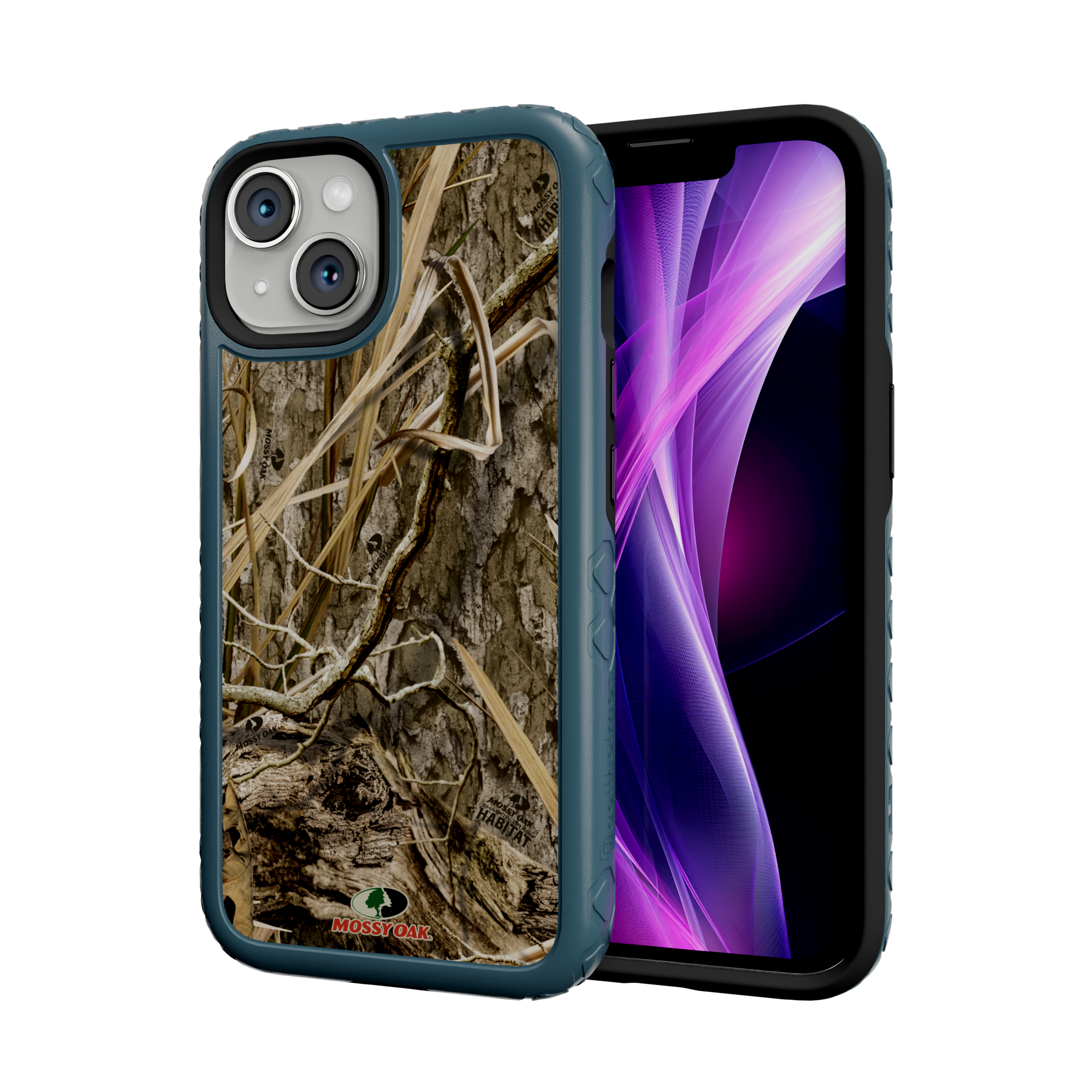 Mossy Oak Fortitude Series for Apple iPhone 14 - Shadow Grass Deep Sea Blue