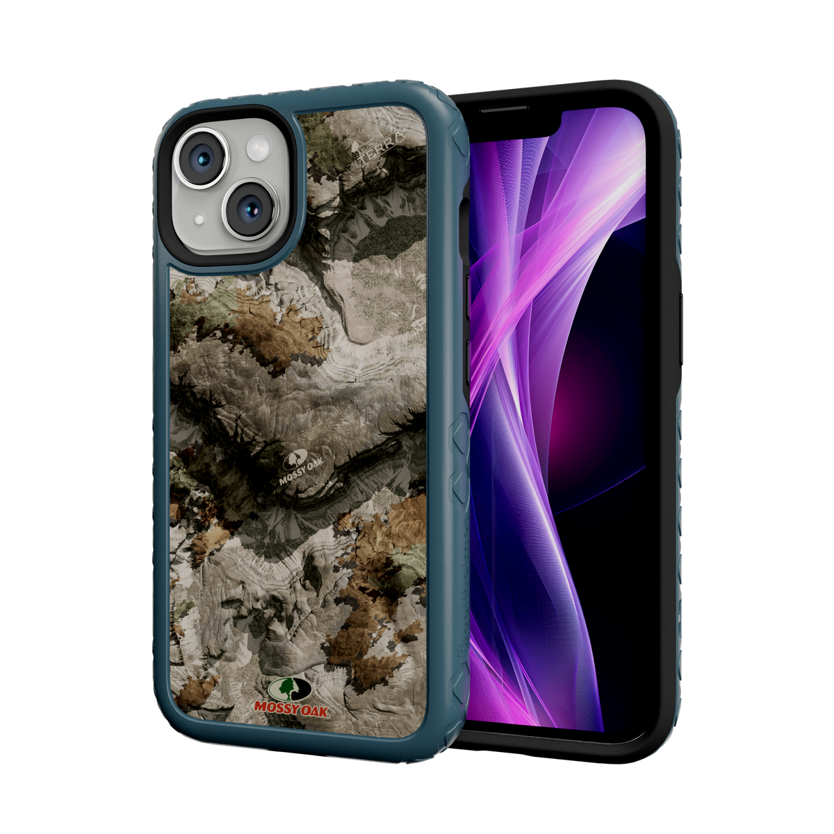 Mossy Oak MagSafe® Dual Layer Case for Apple iPhone 14 - Terra Gila Deep Sea Blue