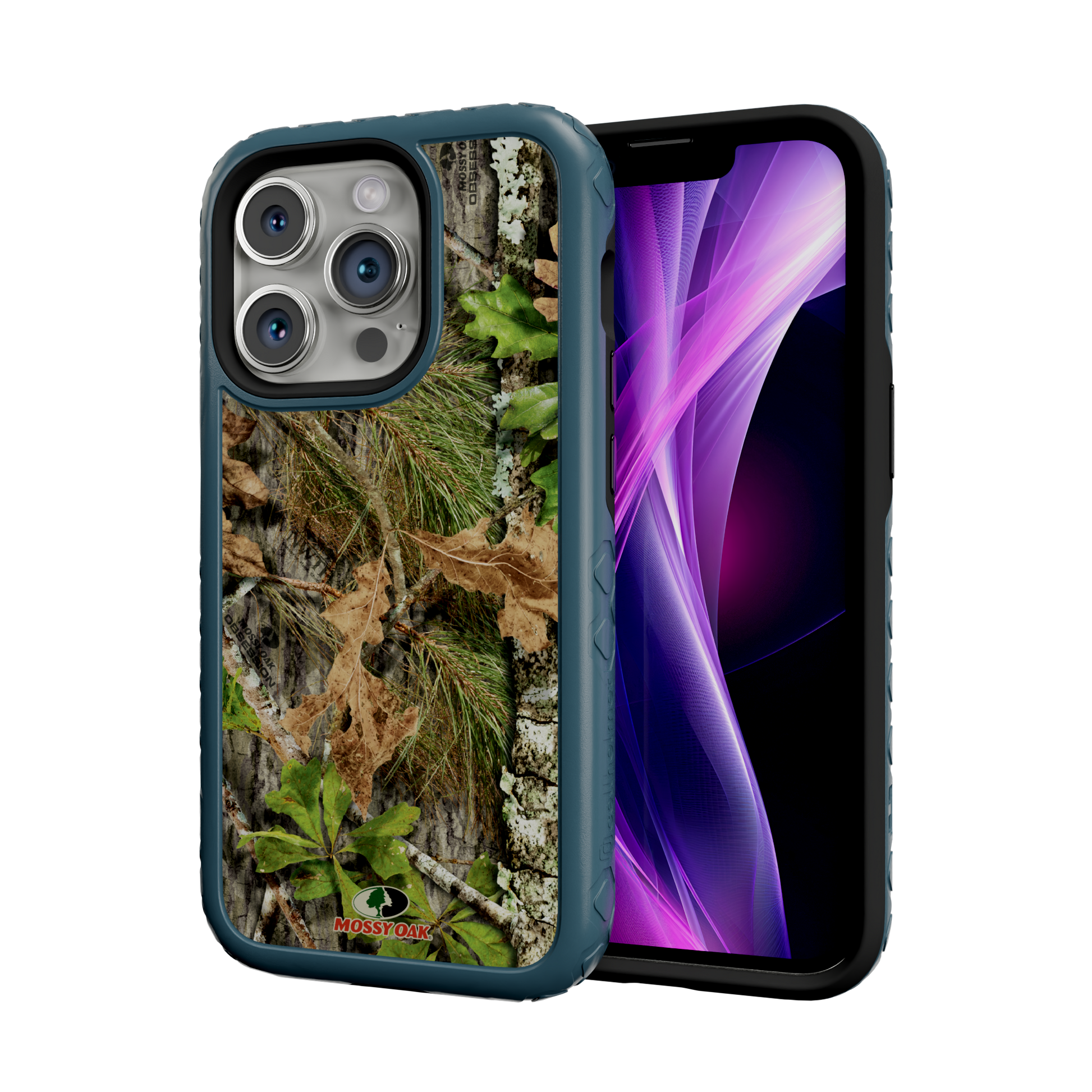 Mossy Oak | MagSafe Dual Layer Case for Apple iPhone 14 Pro | Obsession | Fortitude Series Deep Sea Blue