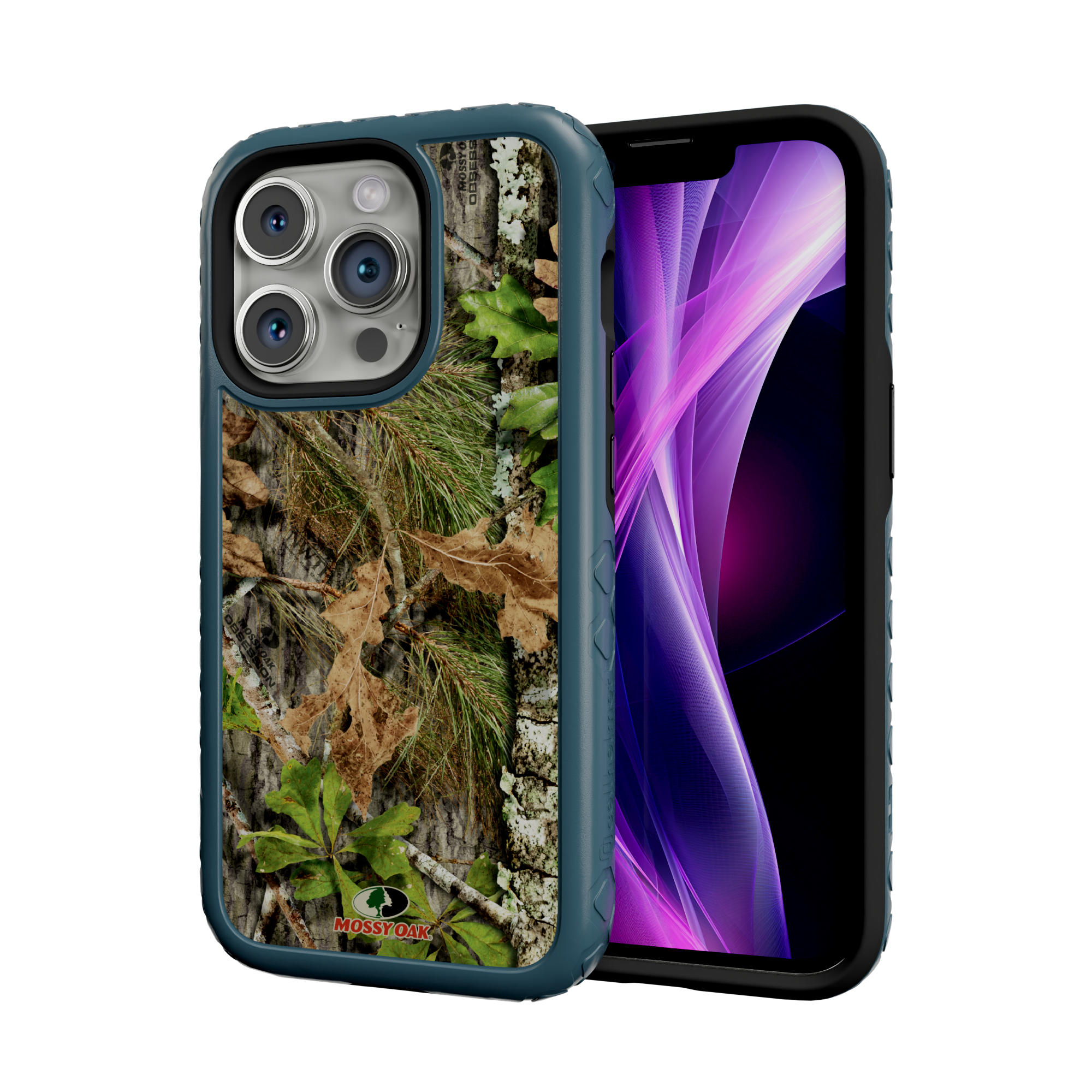 Mossy Oak | MagSafe Dual Layer Case for Apple iPhone 14 Pro | Obsession | Fortitude Series Deep Sea Blue