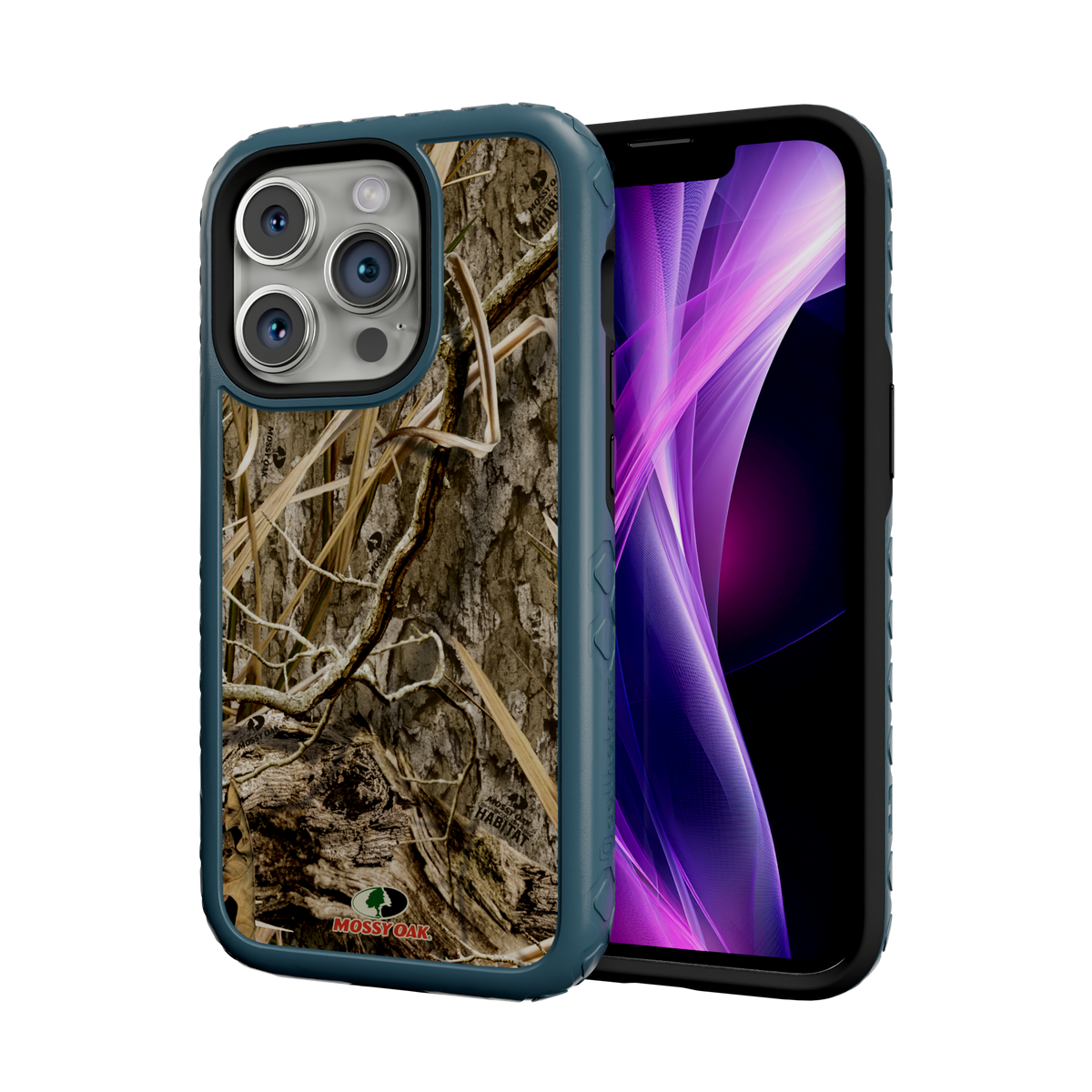 Mossy Oak MagSafe® Dual Layer Case for Apple iPhone 14 Pro - Shadow Grass Deep Sea Blue