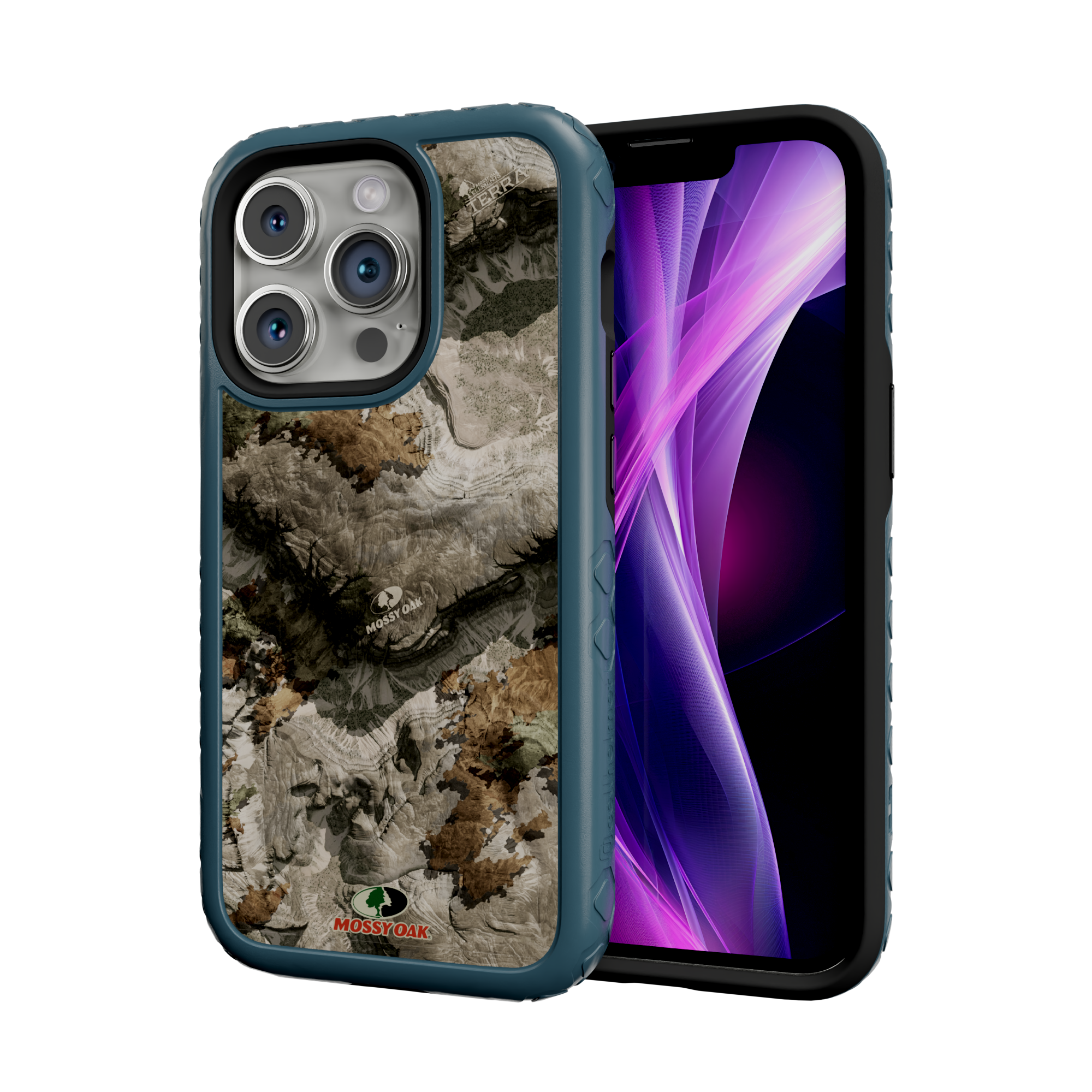 Mossy Oak MagSafe® Dual Layer Case for Apple iPhone 14 Pro - Terra Gila Deep Sea Blue