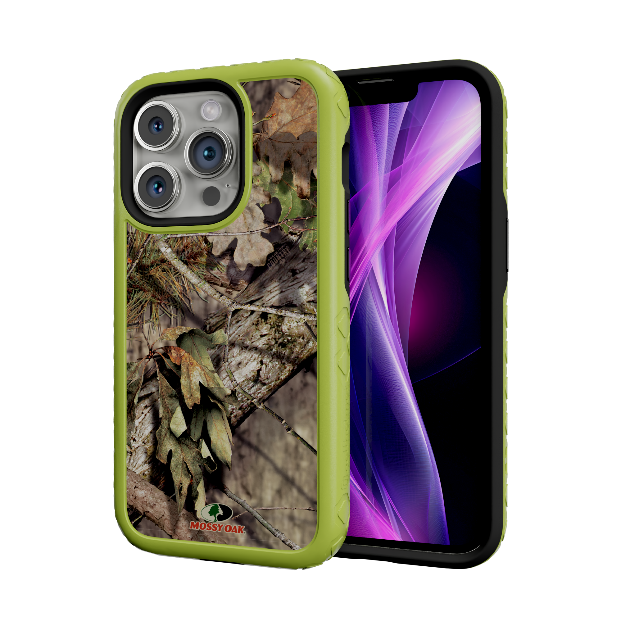 Mossy Oak MagSafe® Dual Layer Case for Apple iPhone 14 Pro - Breakup Country Electric Lime