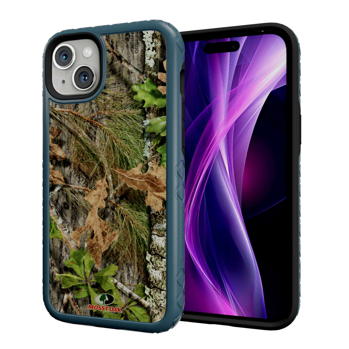 Mossy Oak | MagSafe Dual Layer Case for Apple iPhone 14 Plus | Obsession | Fortitude Series Deep Sea Blue