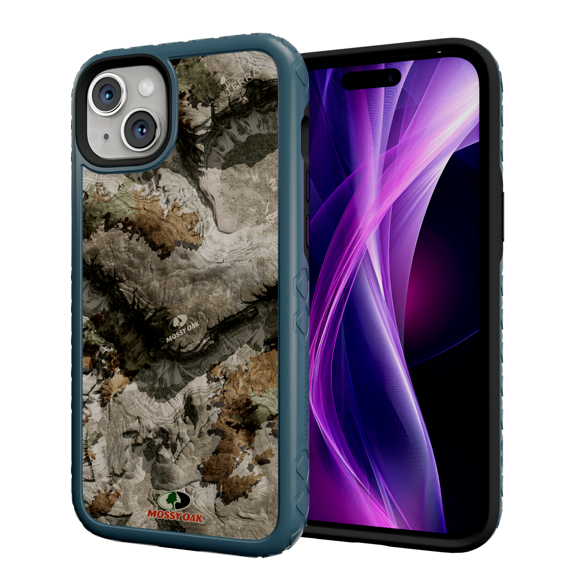 Mossy Oak MagSafe® Dual Layer Case for Apple iPhone 14 Plus- Terra Gila Deep Sea Blue