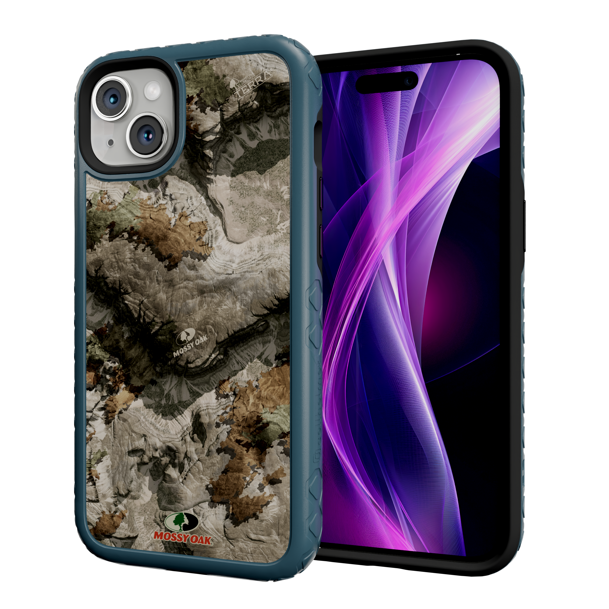 Mossy Oak MagSafe® Dual Layer Case for Apple iPhone 14 Plus- Terra Gila Deep Sea Blue