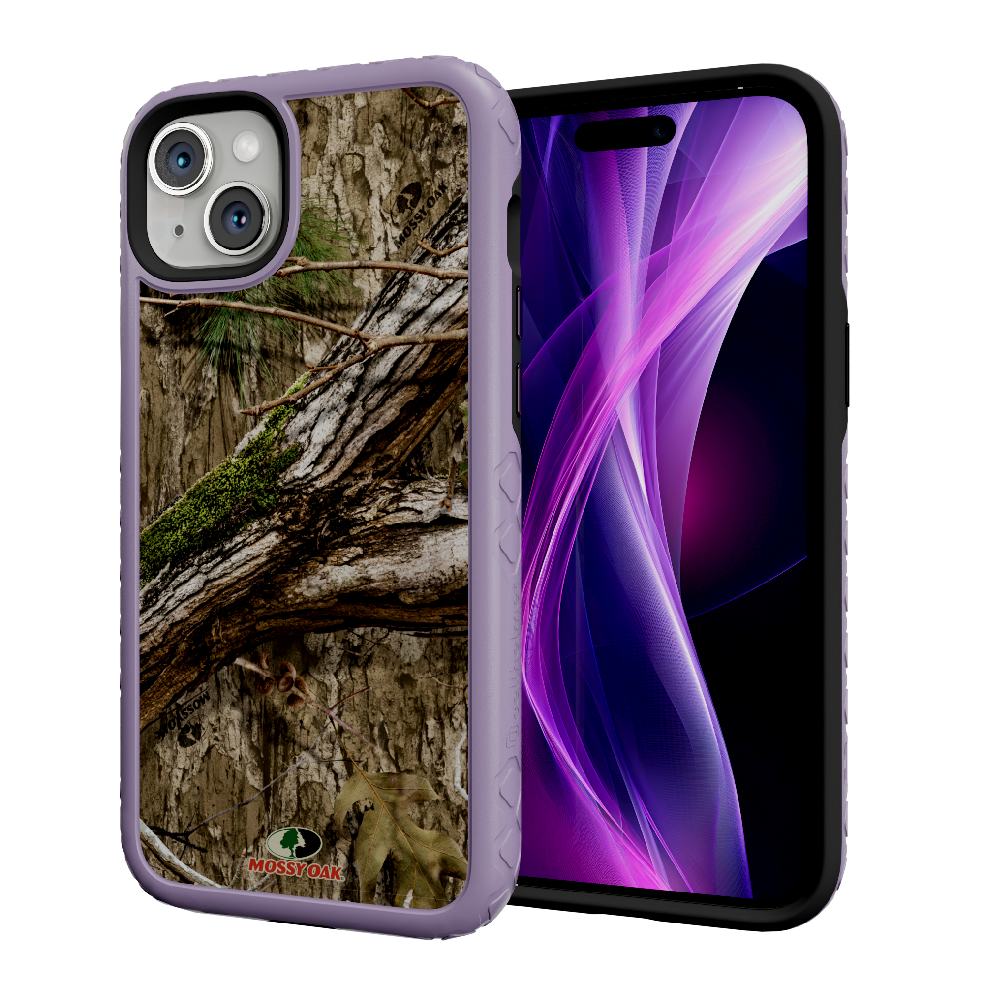 Mossy Oak MagSafe® Dual Layer Case for Apple iPhone 14 Plus- Country DNA Lilac Blossom Purple