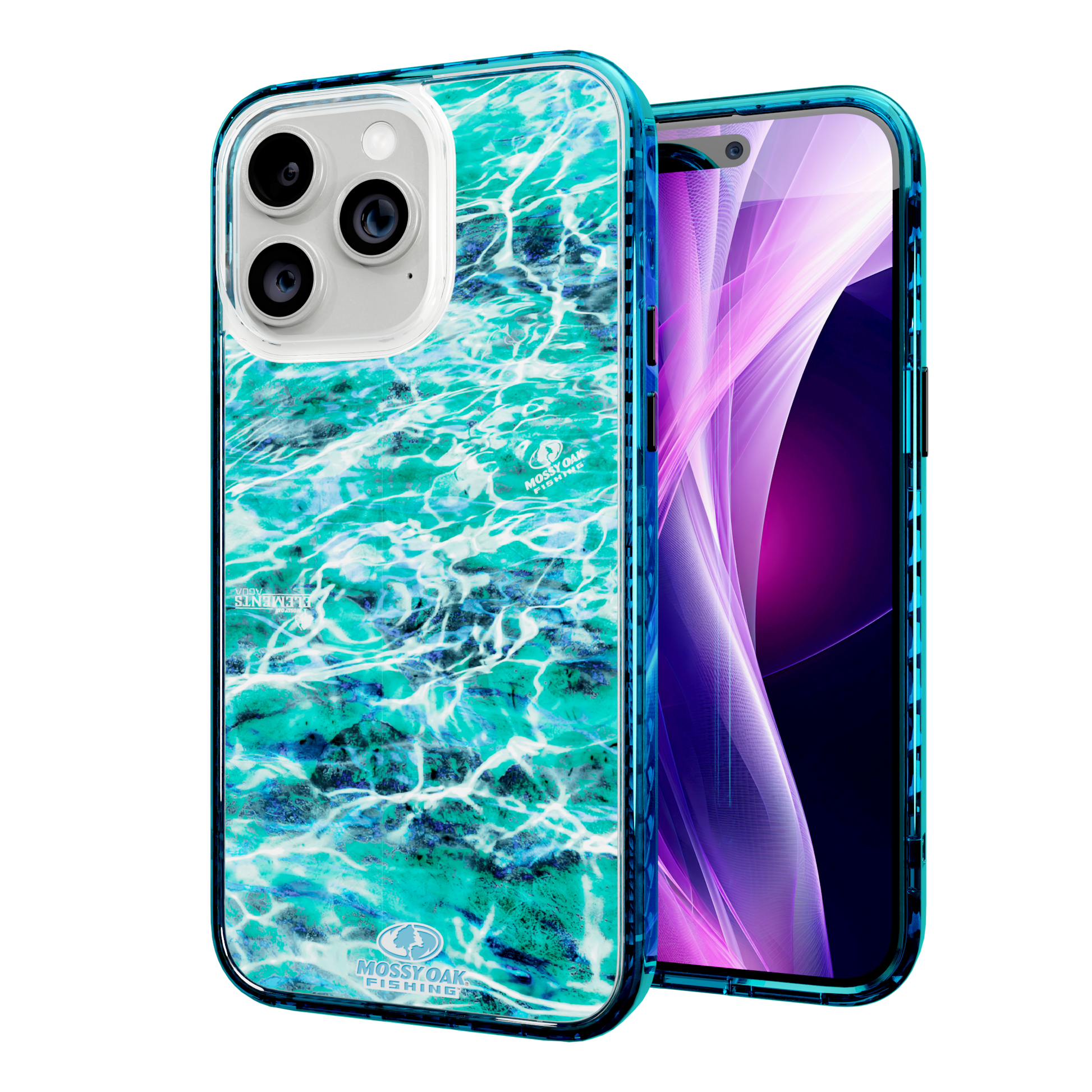 Mossy Oak MagSafe® Dual Layer Case for Apple iPhone 14 Pro Max - Agua Seafoam Deep Sea Blue