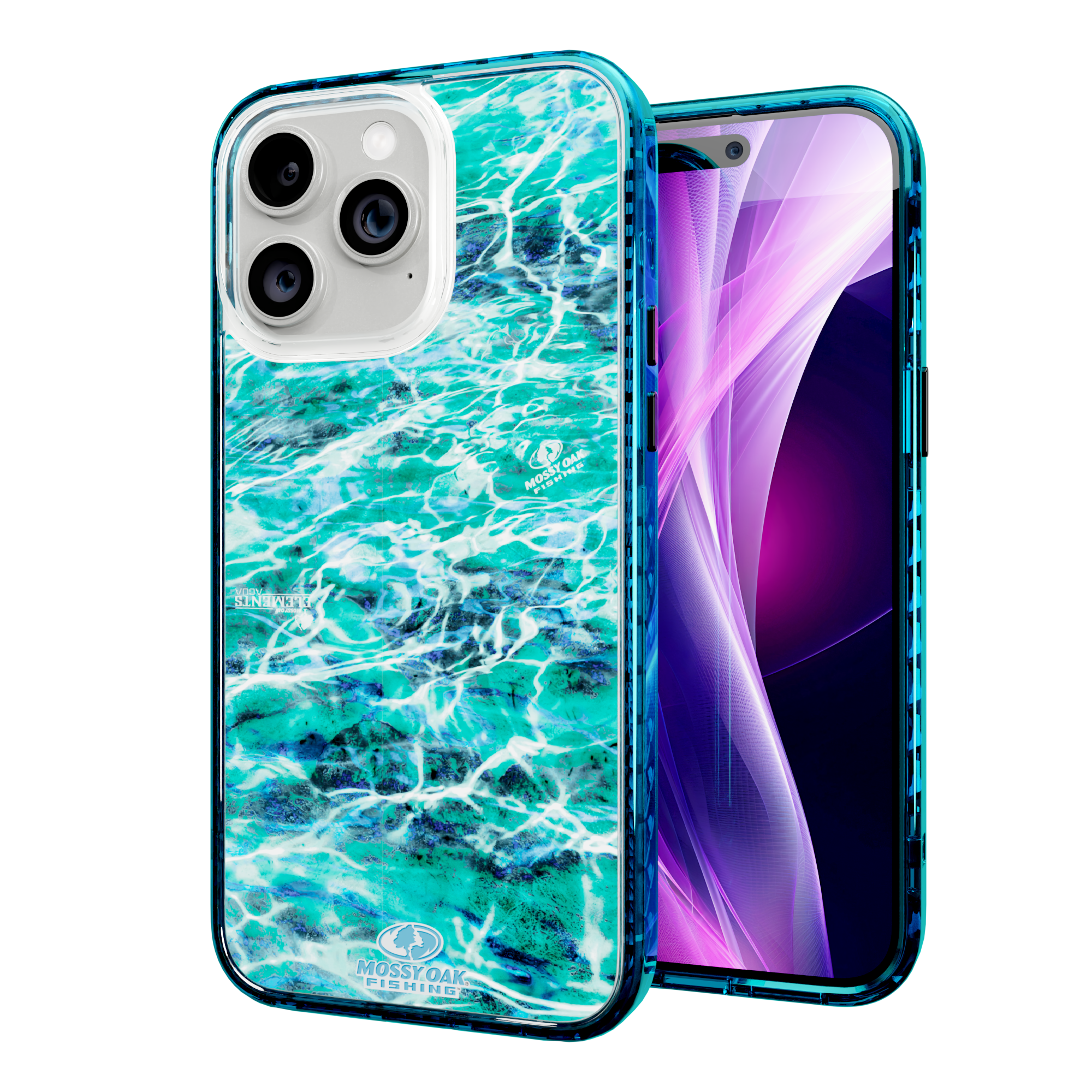 Mossy Oak MagSafe® Dual Layer Case for Apple iPhone 14 Pro Max - Agua Seafoam Deep Sea Blue