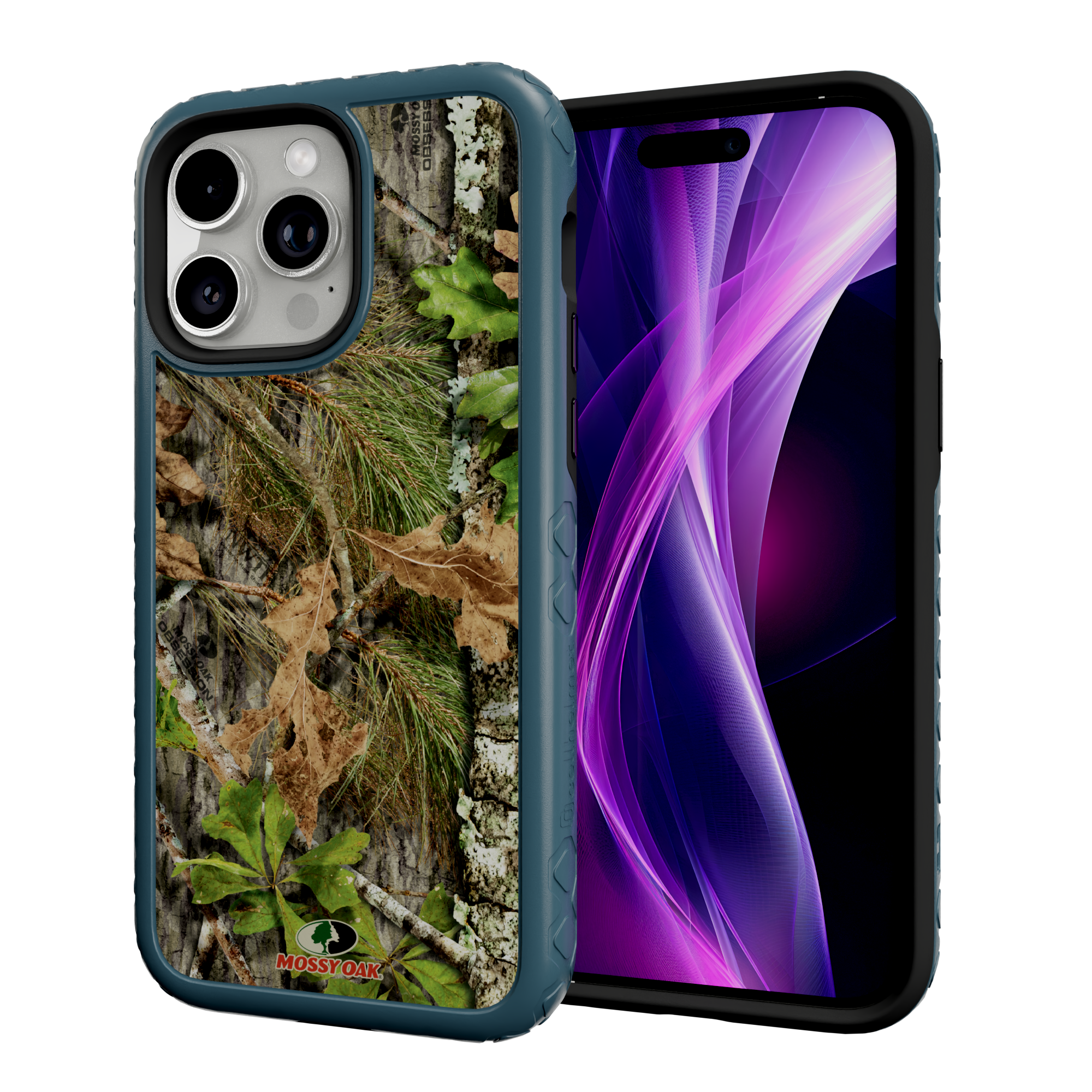 Mossy Oak | MagSafe Dual Layer Case for Apple iPhone 14 Pro Max | Obsession | Fortitude Series Deep Sea Blue