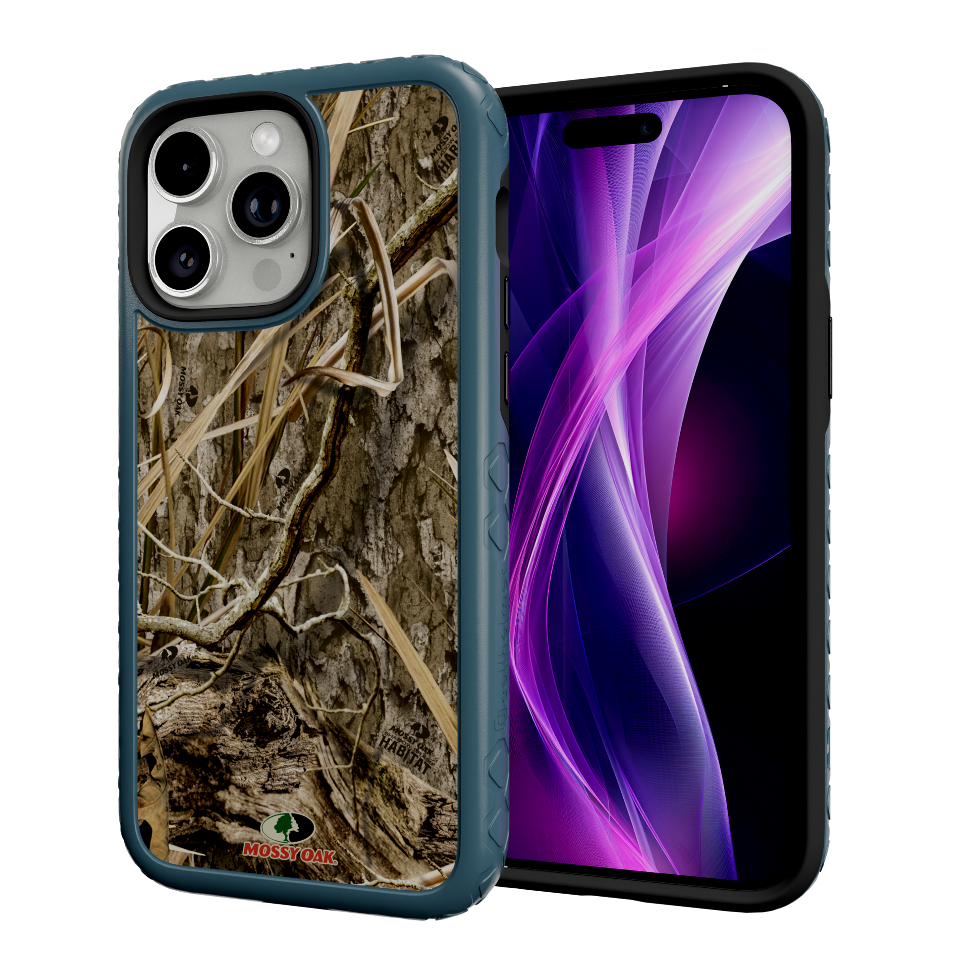 Mossy Oak Fortitude Series for Apple iPhone 14 Pro Max - Shadow Grass Deep Sea Blue