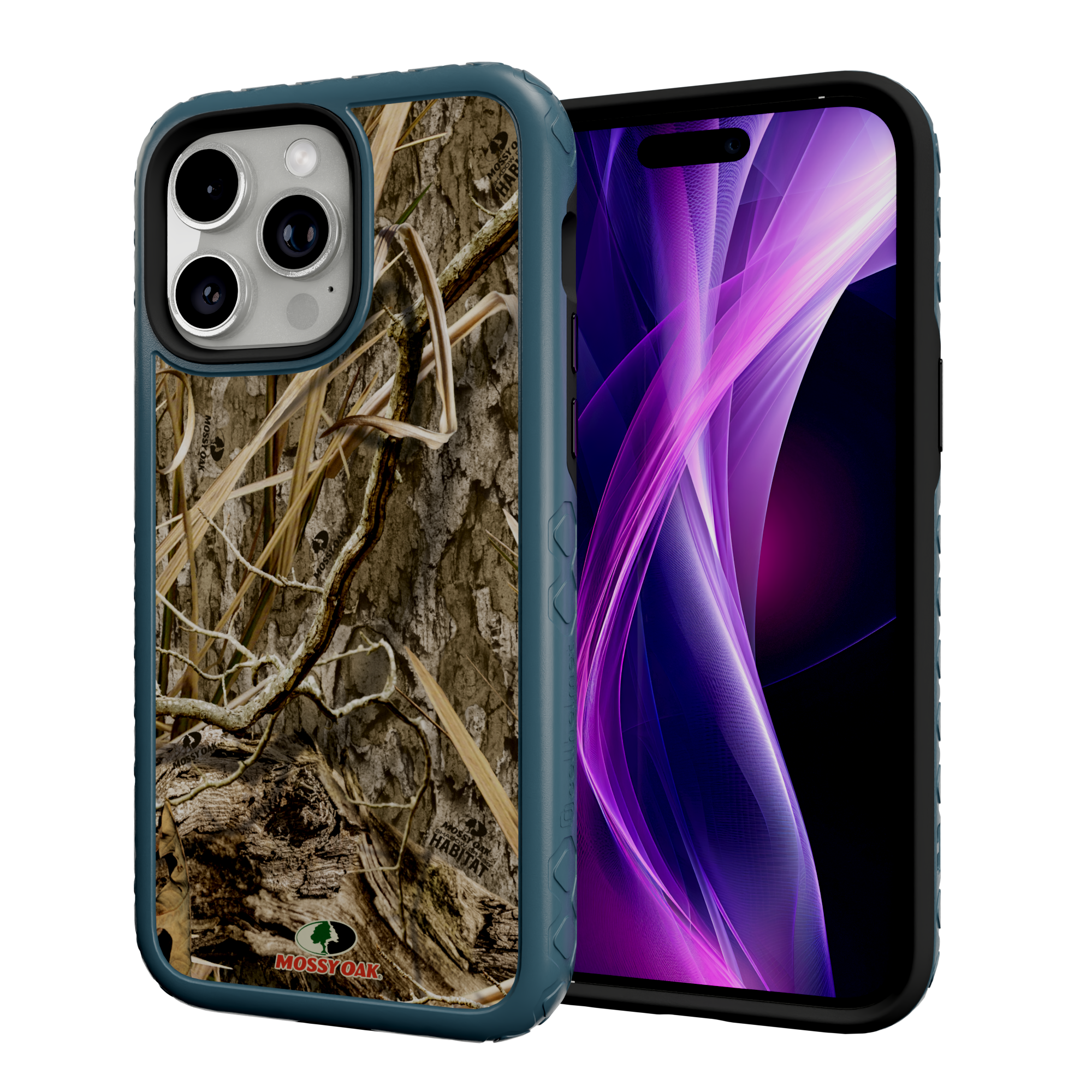 Mossy Oak Fortitude Series for Apple iPhone 14 Pro Max - Shadow Grass Deep Sea Blue