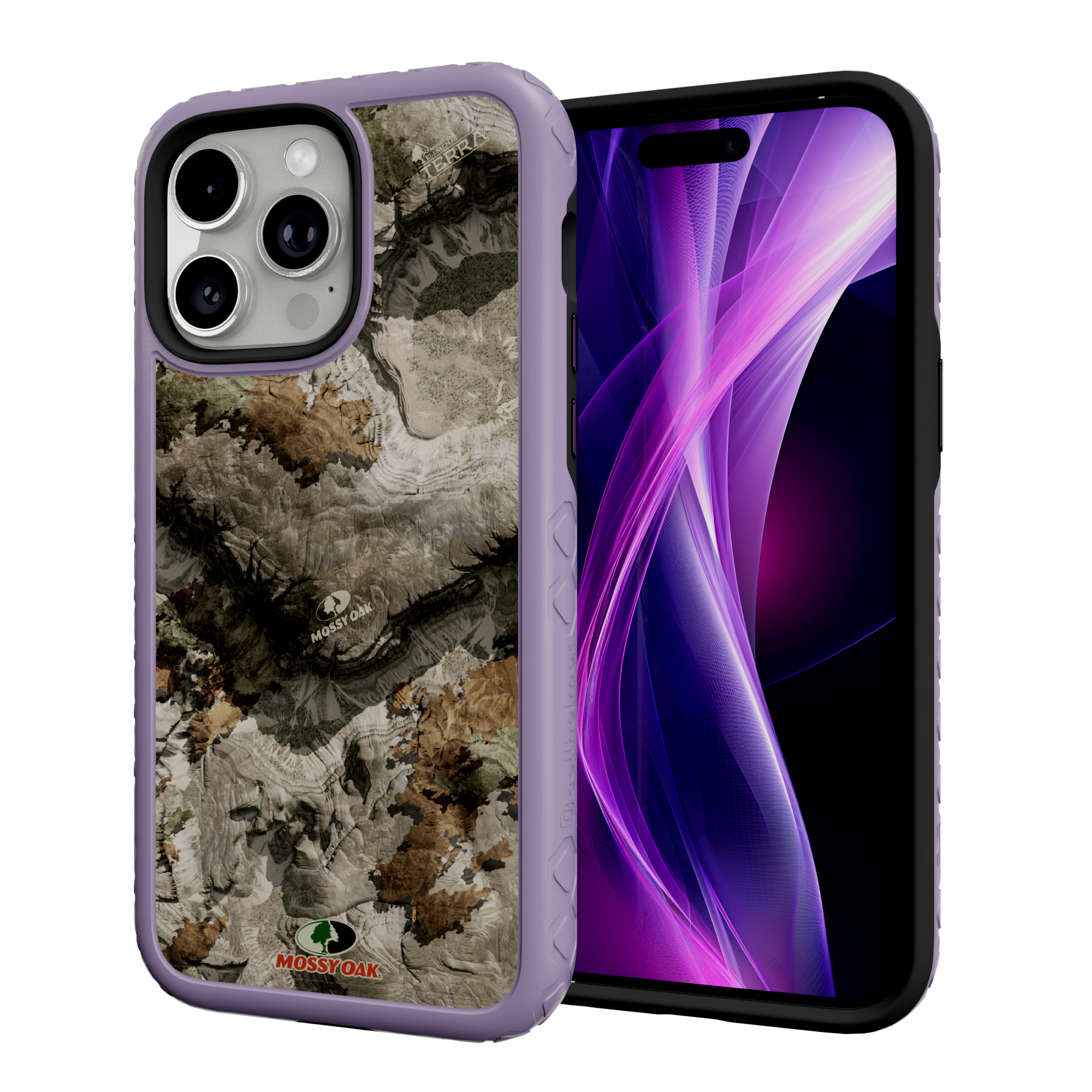 Mossy Oak MagSafe® Dual Layer Case for Apple iPhone 14 Pro Max - Terra Gila Lilac Blossom Purple