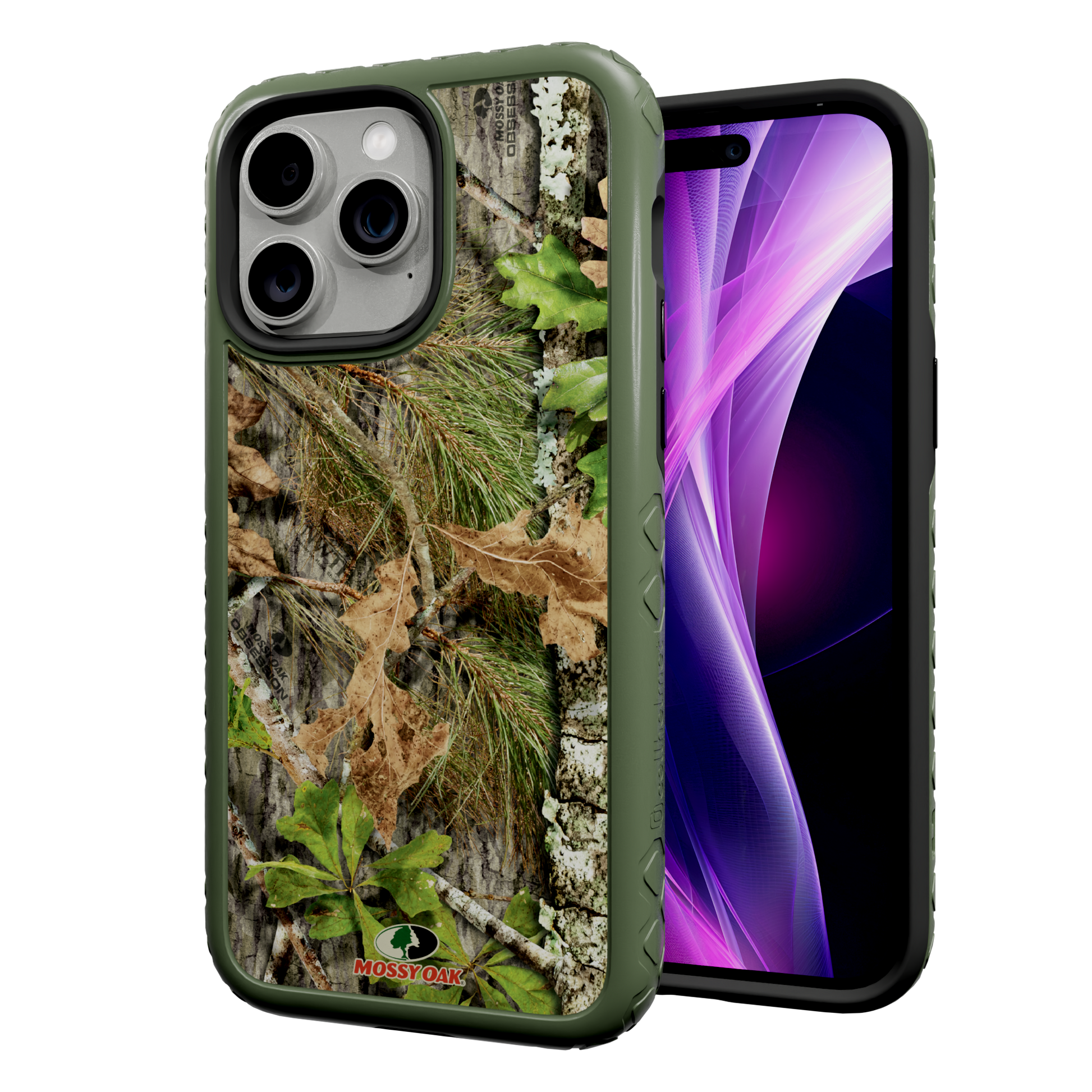 Mossy Oak | MagSafe Dual Layer Case for Apple iPhone 14 Pro Max | Obsession | Fortitude Series Olive Drab Green