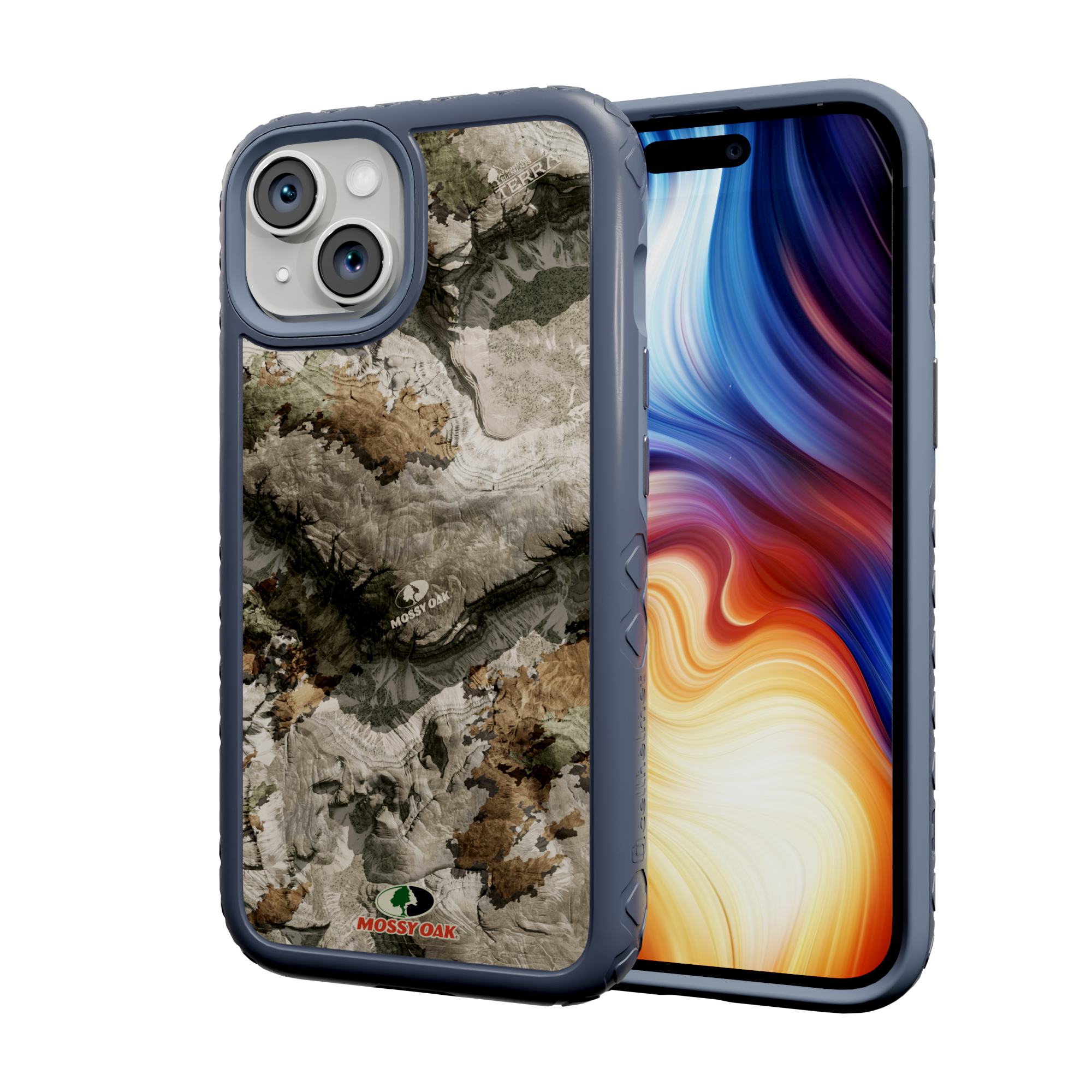 Mossy Oak Protective Case for Apple iPhone 13 MIni - Terra Gila Slate Blue