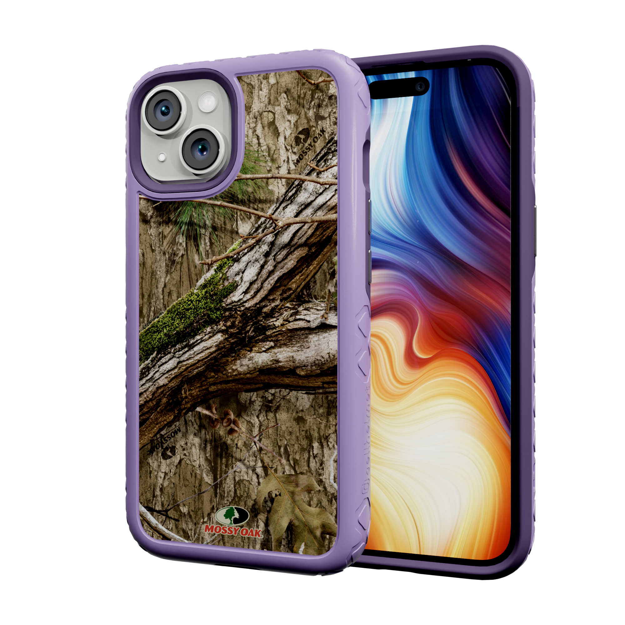 Mossy Oak Protective Case for Apple iPhone 13 - Country DNA Lilac Blossom Purple