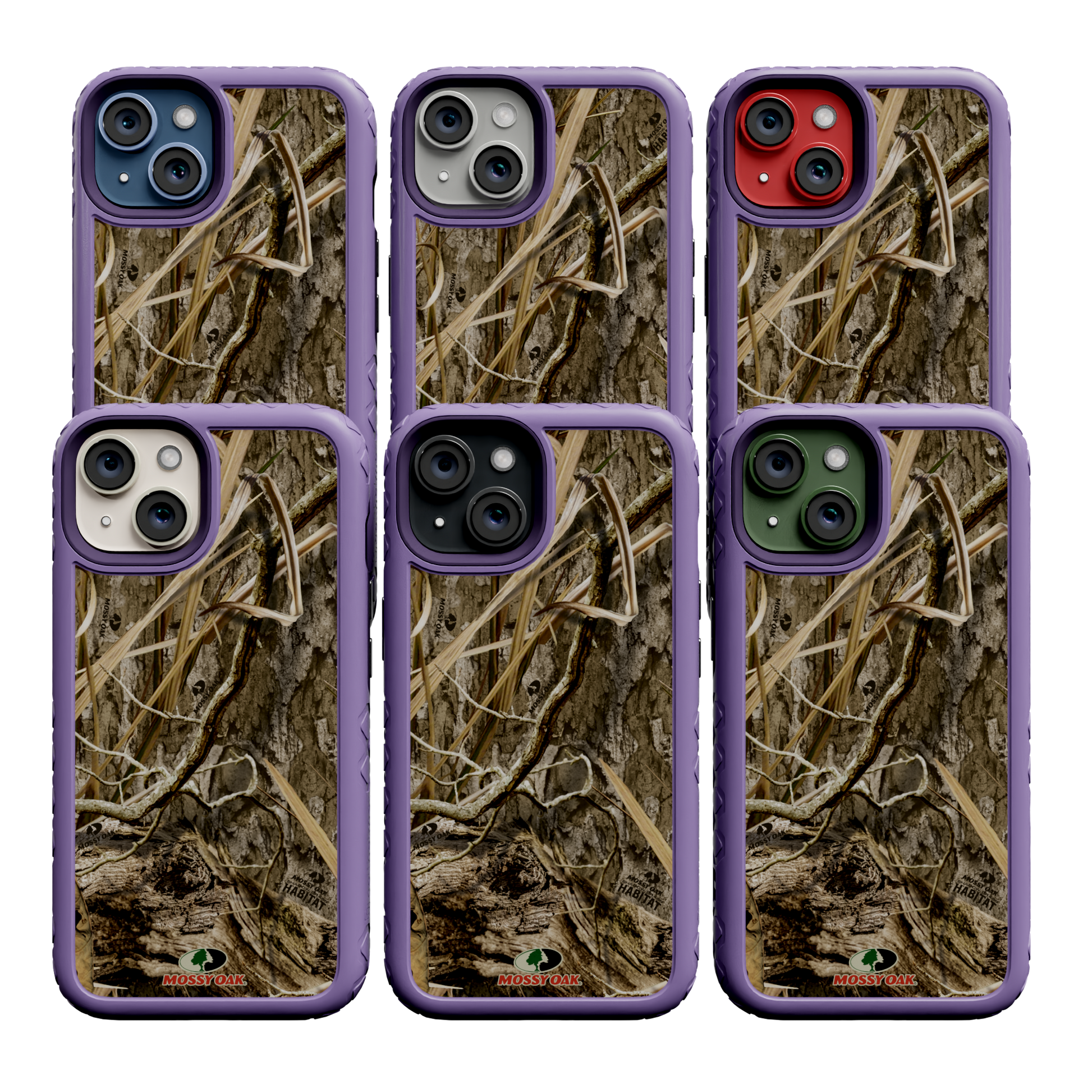 Mossy Oak Protective Case for Apple iPhone 13 - Shadow Grass Lilac Blossom Purple