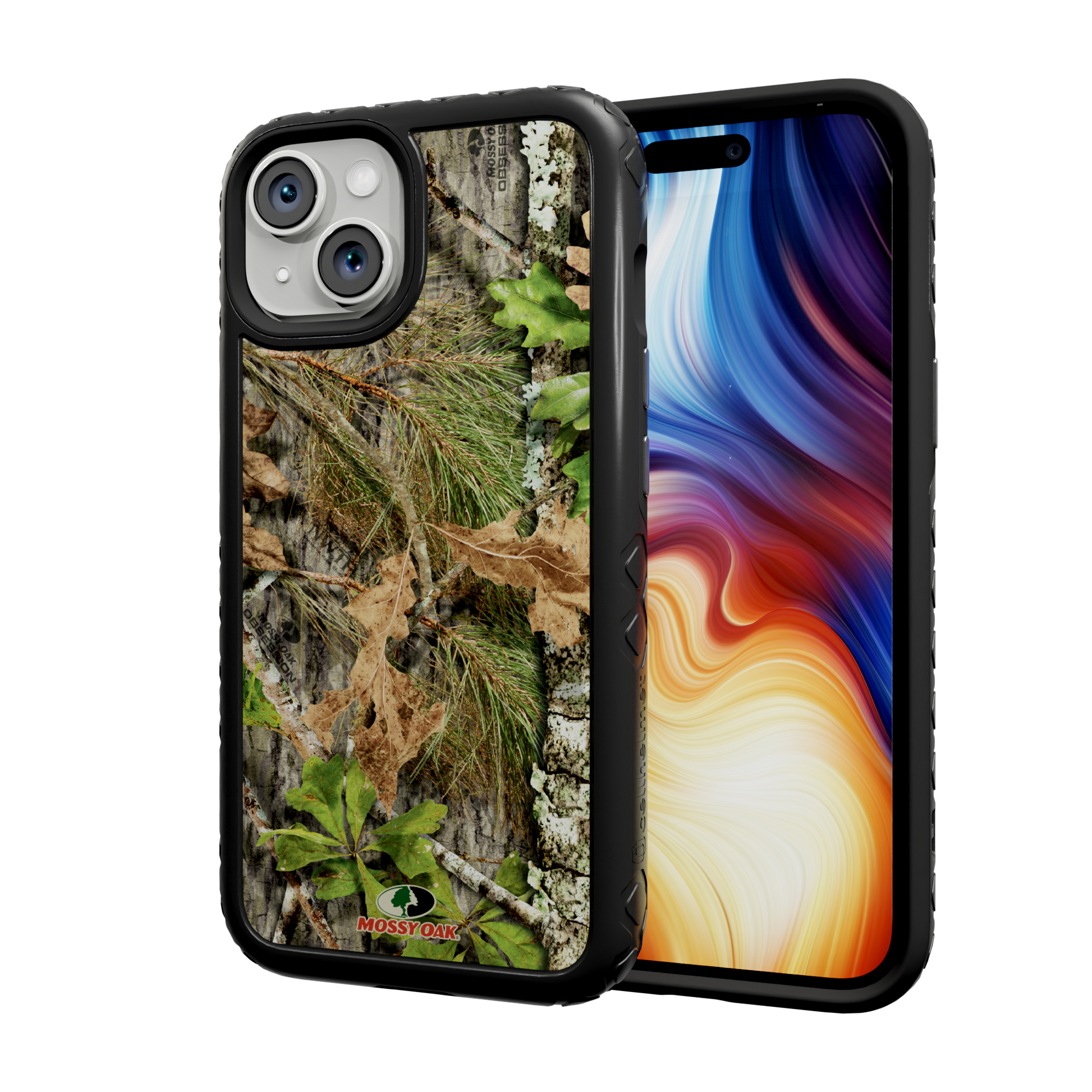 Mossy Oak | Dual Layer Case for Apple iPhone 13 | Obsession | Fortitude Series Onyx Black