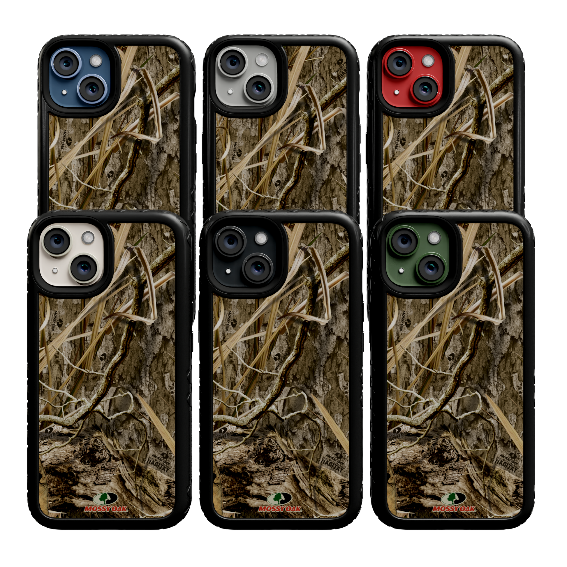 Mossy Oak Protective Case for Apple iPhone 13 - Shadow Grass Onyx Black