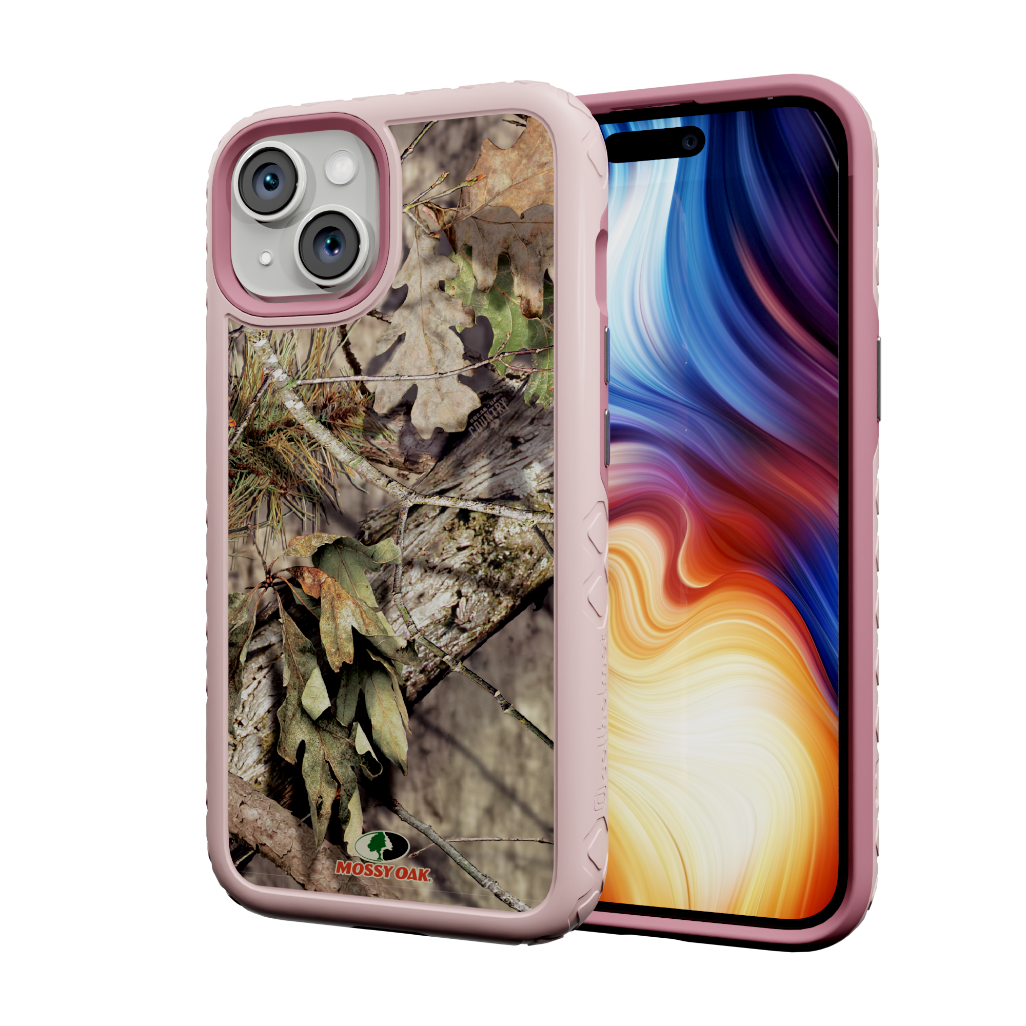 Mossy Oak Protective Case for Apple iPhone 13 - Breakup Country Pink Magnolia
