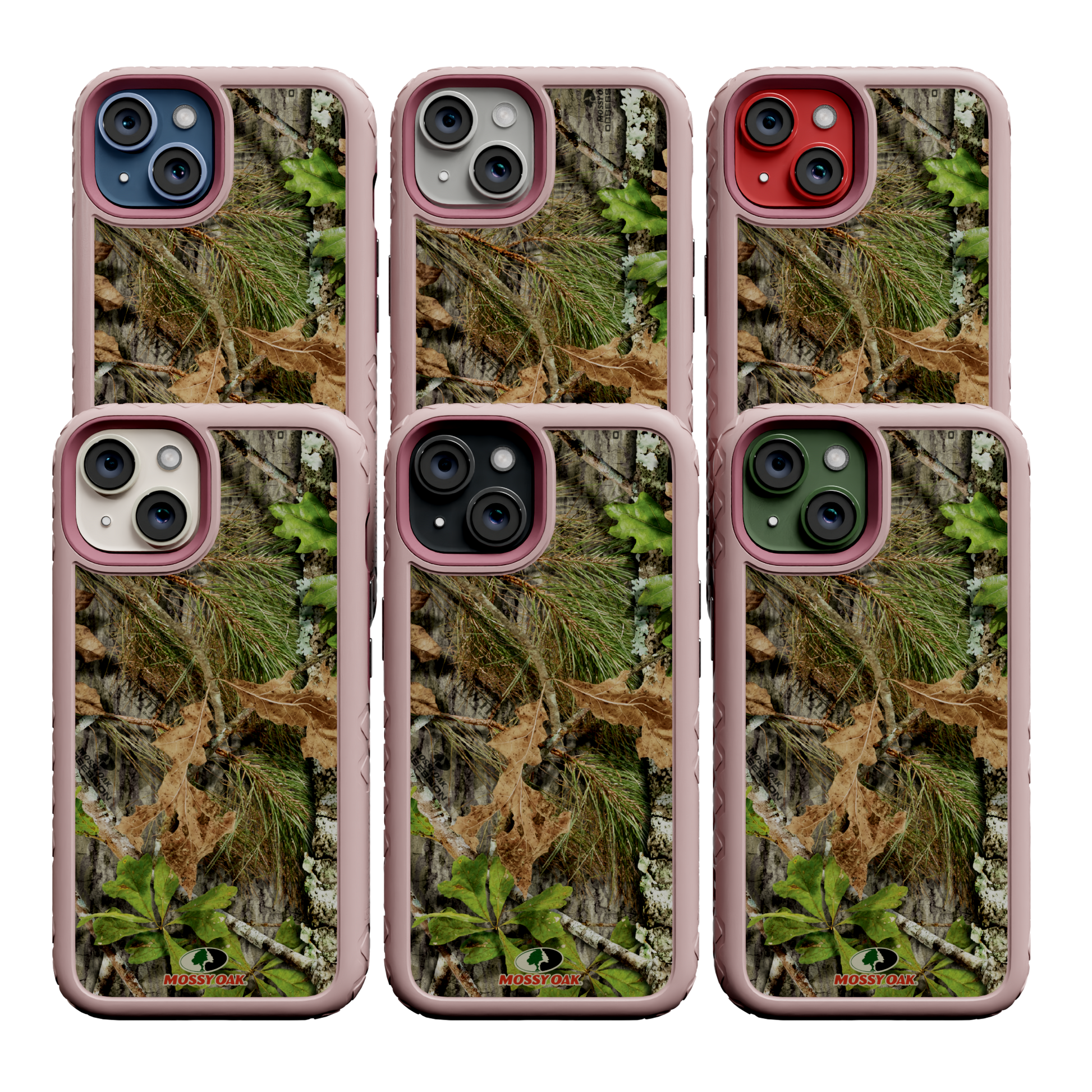 Mossy Oak | Dual Layer Case for Apple iPhone 13 | Obsession | Fortitude Series Pink Magnolia