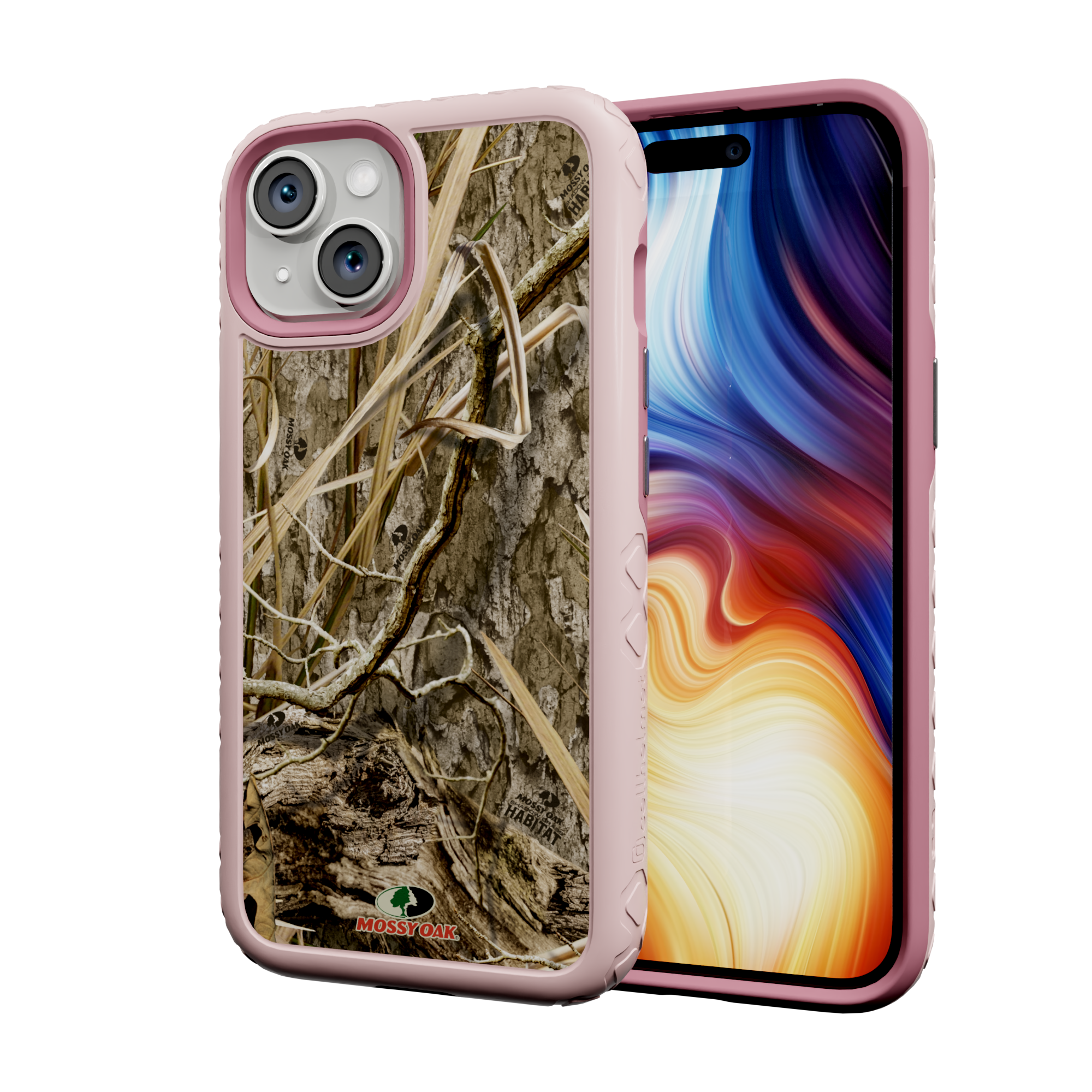 Mossy Oak Protective Case for Apple iPhone 13 - Shadow Grass Pink Magnolia