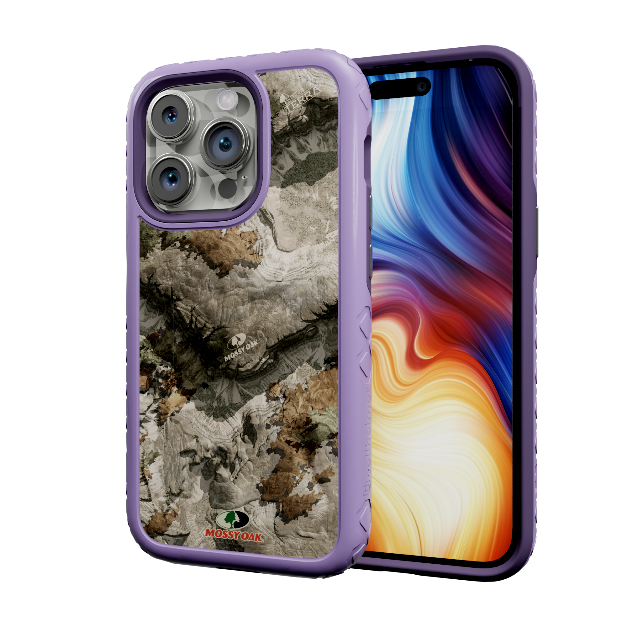 Mossy Oak Protective Case for Apple iPhone 13 Pro - Terra Gila Lilac Blossom Purple