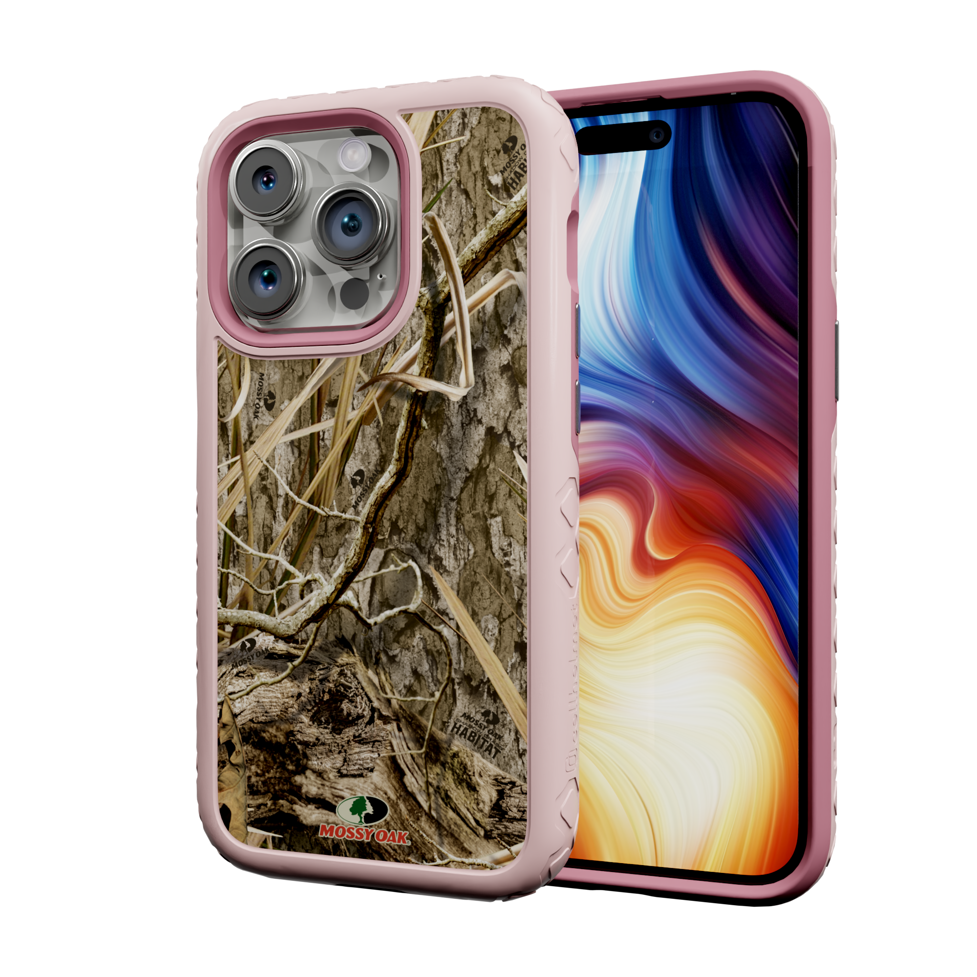 Mossy Oak Protective Case for Apple iPhone 13 Pro - Shadow Grass Pink Magnolia