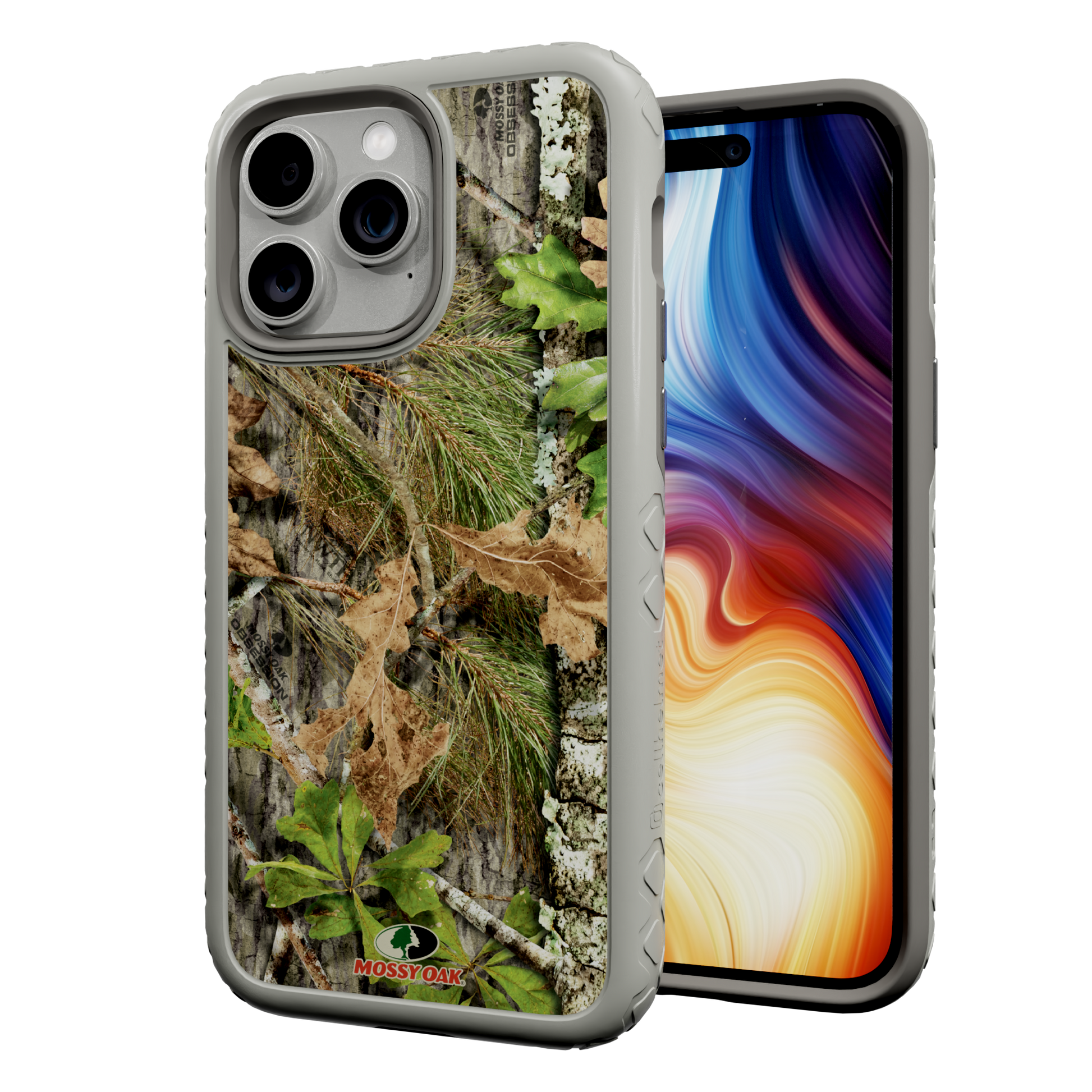 Mossy Oak | Dual Layer Case for Apple iPhone 13 Pro Max | Obsession | Fortitude Series Gray